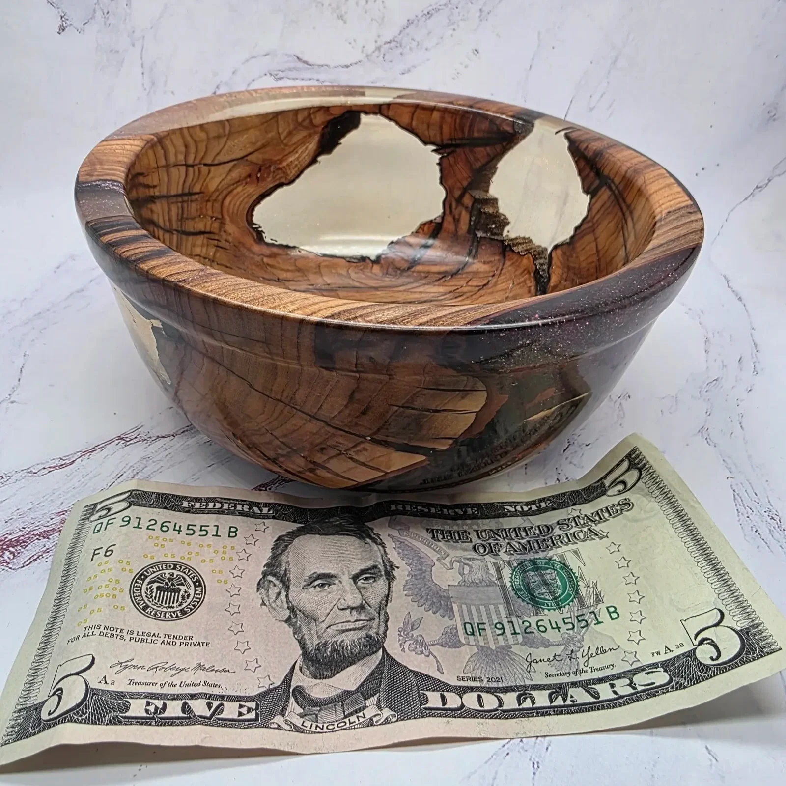 Magnolia and Epoxy Hybrid Bowl