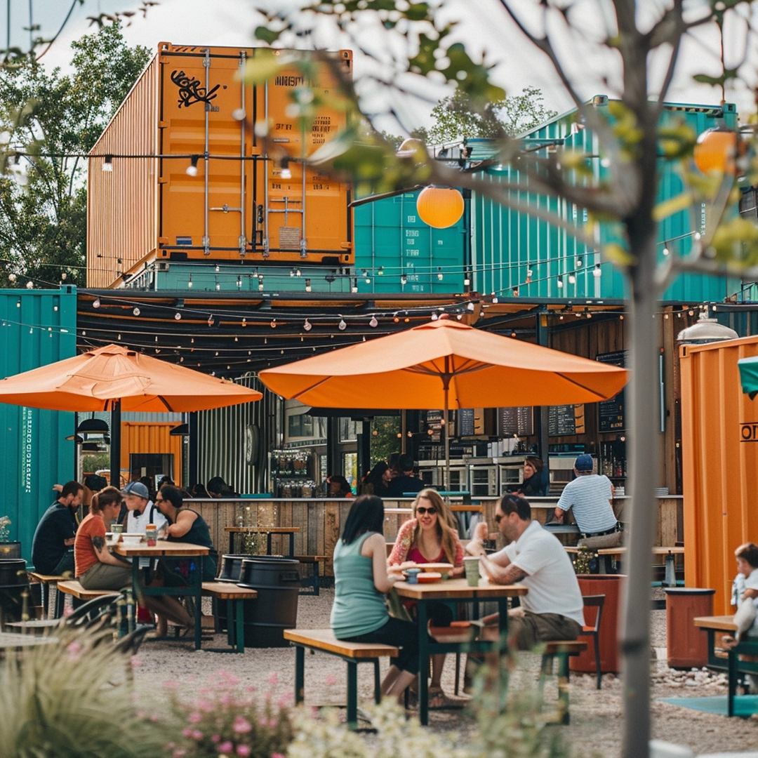 Shipping container resturants Movement at Ella Sharp in Jackson Michigan