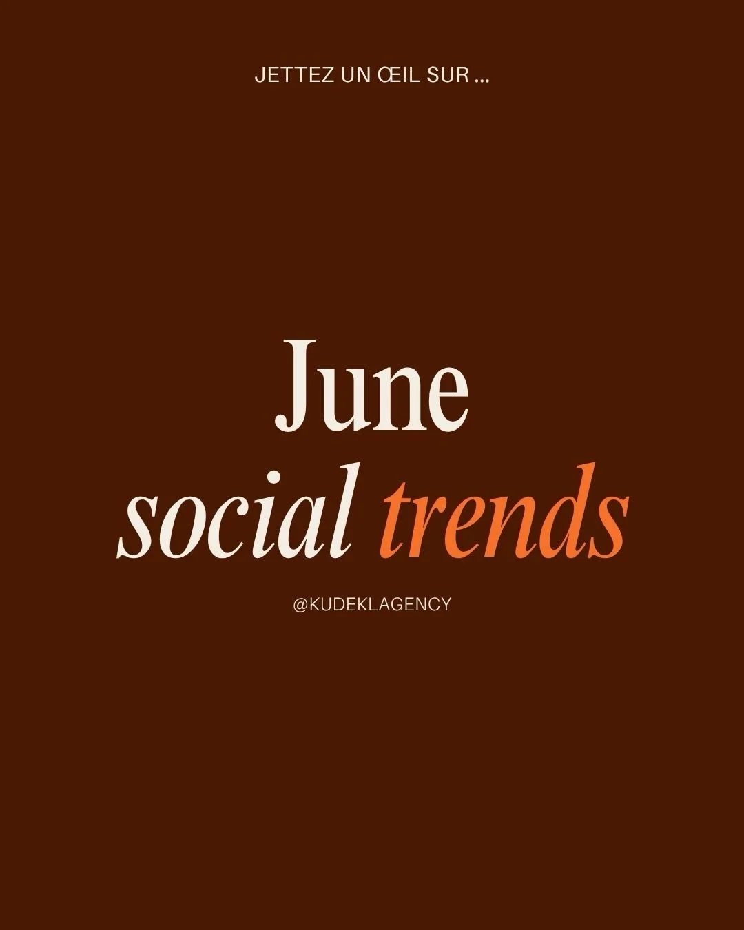 June is here 🧡⭐️
Quelques tendances qui vont marquer le mois de juin et inspirer vos contenus ! 💻