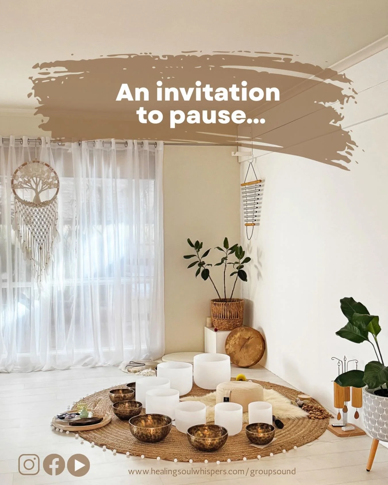 ✨An invitation to pause, and breathe. 💫

Life can be busy and overwhelming. So many things to do, places to go, meetings to have, etc that we forget to come back to the sacred space within. Or it gets puts on the back burner.

A Sound bath is a spac