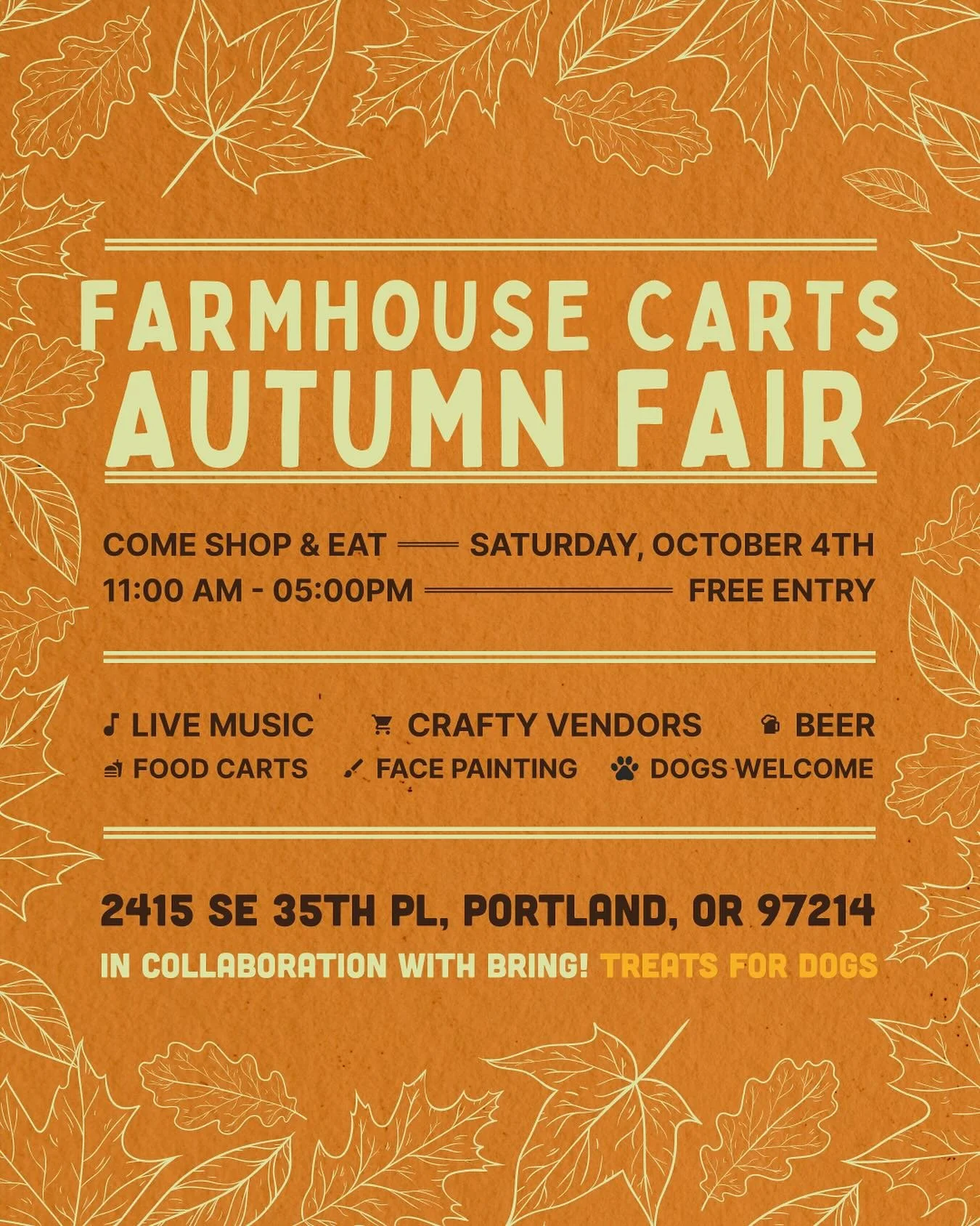 🍂 Autumn Fair: Come Shop &amp; Eat! 🍂
Saturday, October 4th | 11am - 5pm | FREE Entry
Get ready for a perfect fall day filled with fun, food, and fantastic finds! Our Autumn Fair is the place to be this Saturday, and we can&rsquo;t wait to see you 