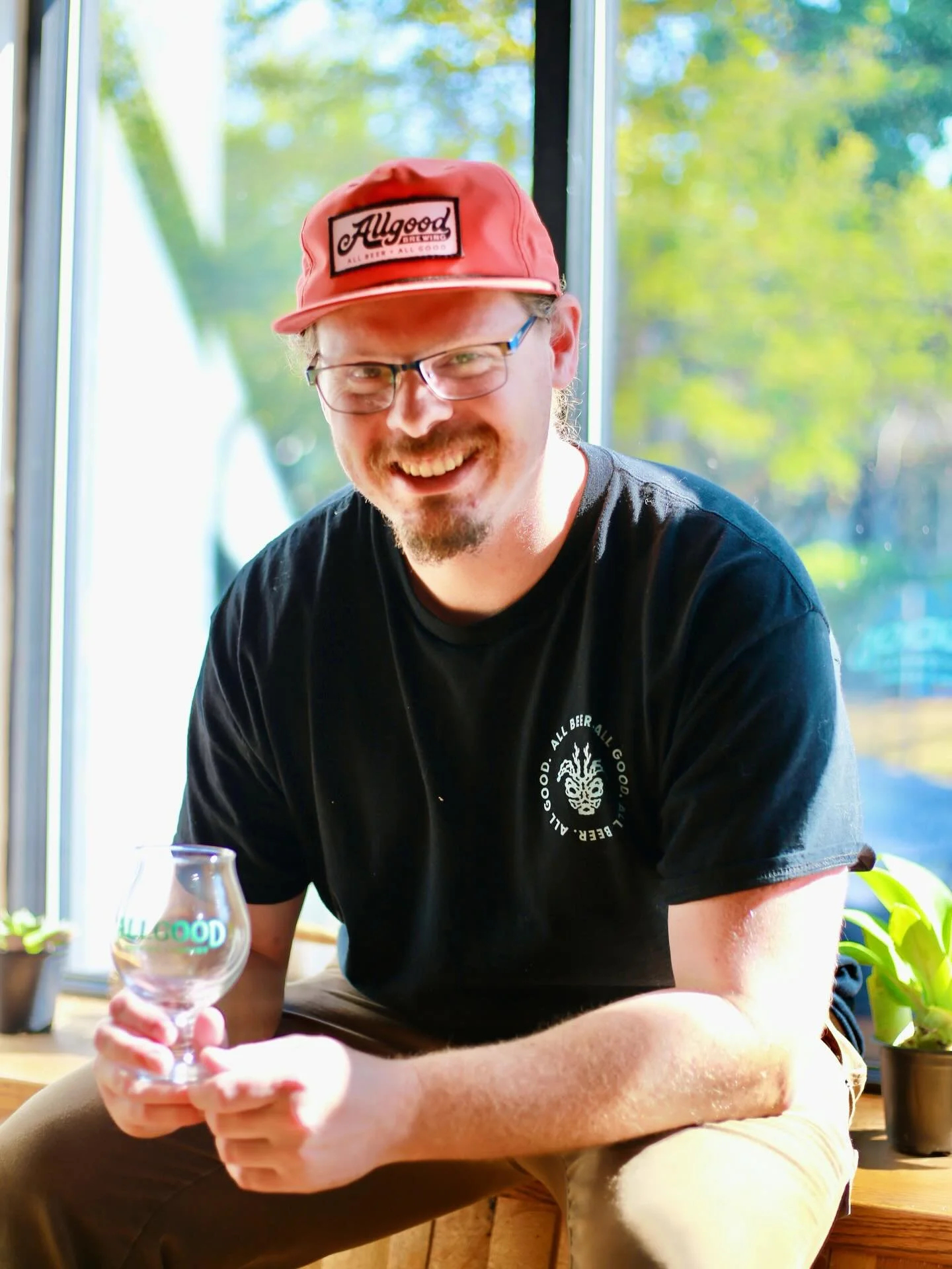 Meet @allgoodbrewingco brewer Derrick Allgood, Co-Owner, with his wife, Tiara. Derrick got his start helping his uncle with homebrews when he was still in middle school. That early spark led him to learn every step of the process and set a clear goal