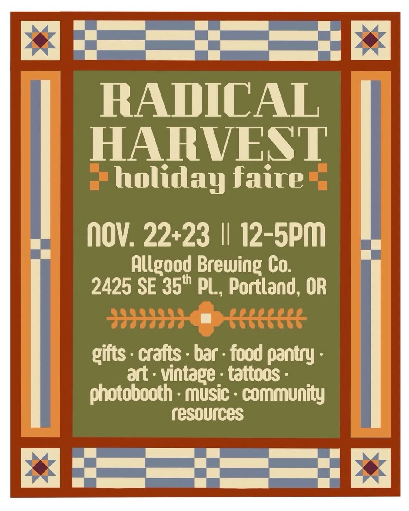 @allgoodbrewingco and @knot.sprite are helping you ease into the holiday season with a holiday makers market this weekend! Browse, sip and socialize at this fun community event Saturday and Sunday. 

Food options are available from @shera_indianfood_