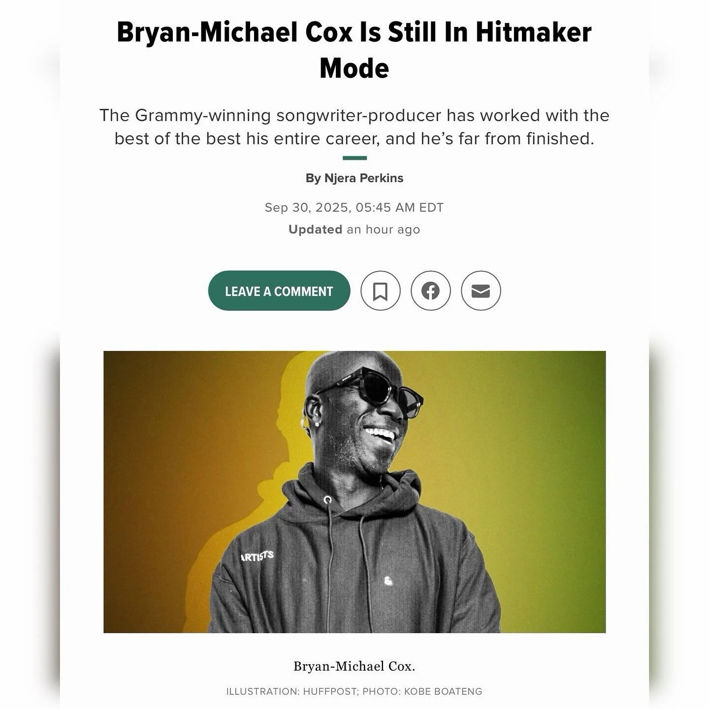 Bryan-Michael Cox Is Still In Hitmaker Mode
The Grammy-winning songwriter-producer has worked with the best of the best his entire career, and he&rsquo;s far from finished!! Read more on HuffPost.com

✍🏾 @iamnjera 
@huffpost 
@bryanmichaelcox