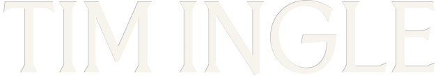 Text that reads 'TIM INGLE' in large, bold, white letters on a black background.