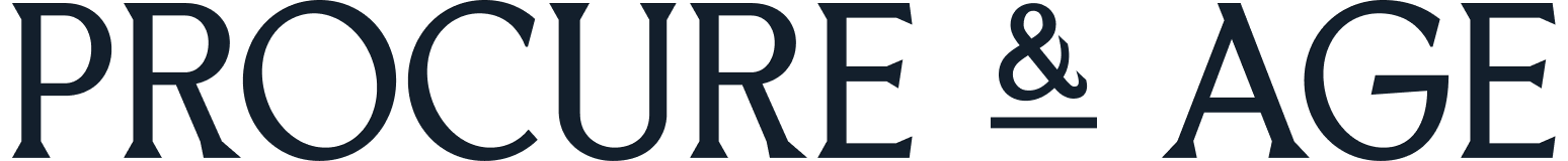 Text graphic reading 'Procure & Age' in black on a white background.