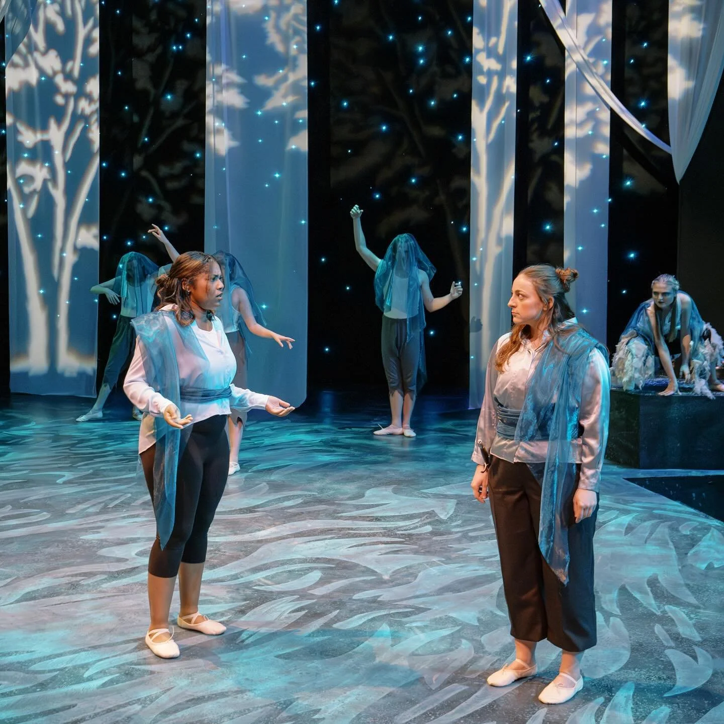 The Tempest!! I only had scenes with my dear Aaliyah so here are those pictures😁😁

Director: Steven Pounders
Assistant Director: Caleb Howard 
Stage Manager: Andee Roby 
Assistant Stage Manager: Sophia Lang
Music Director: Daniel Walker 
Choreograp