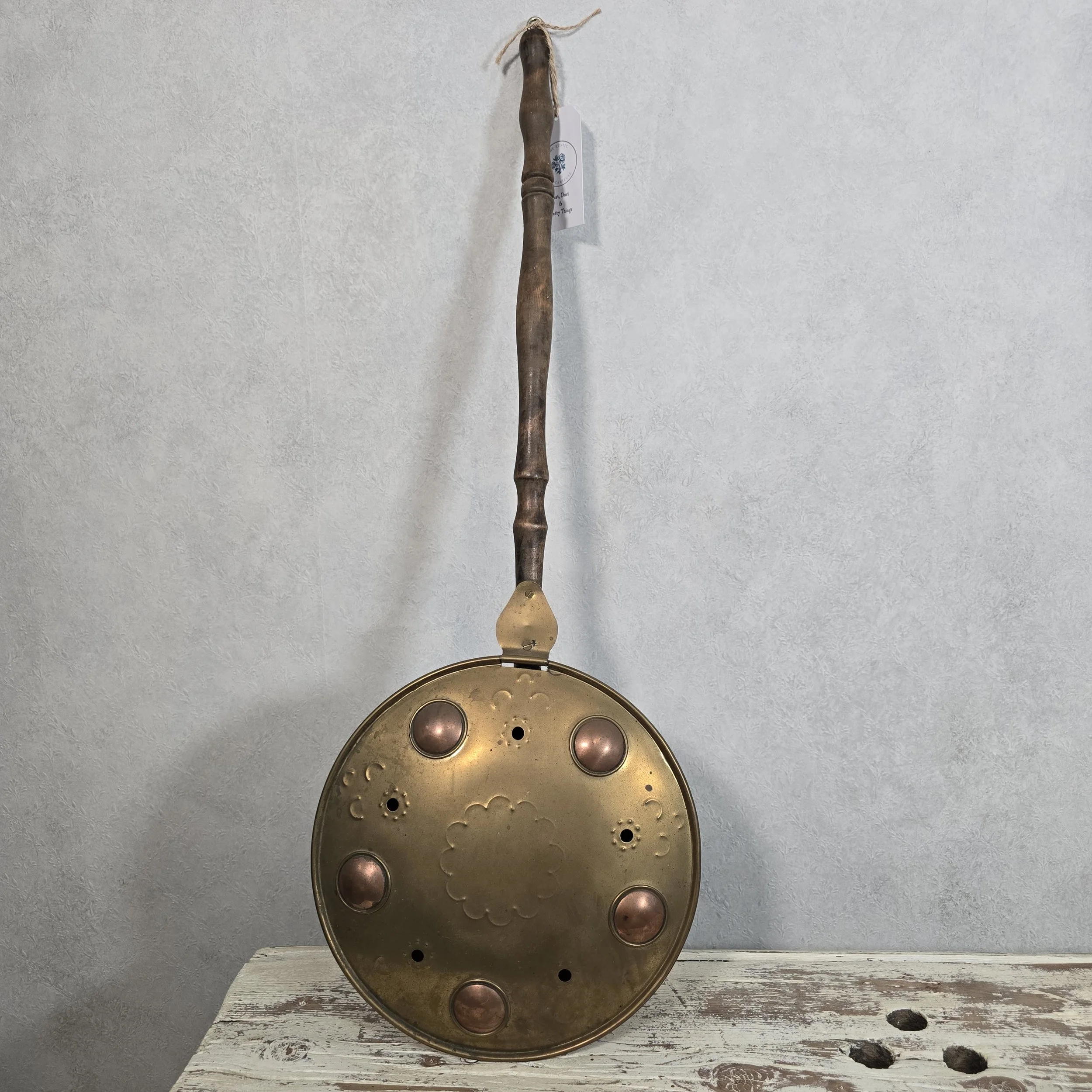 vintage copper bed warmer