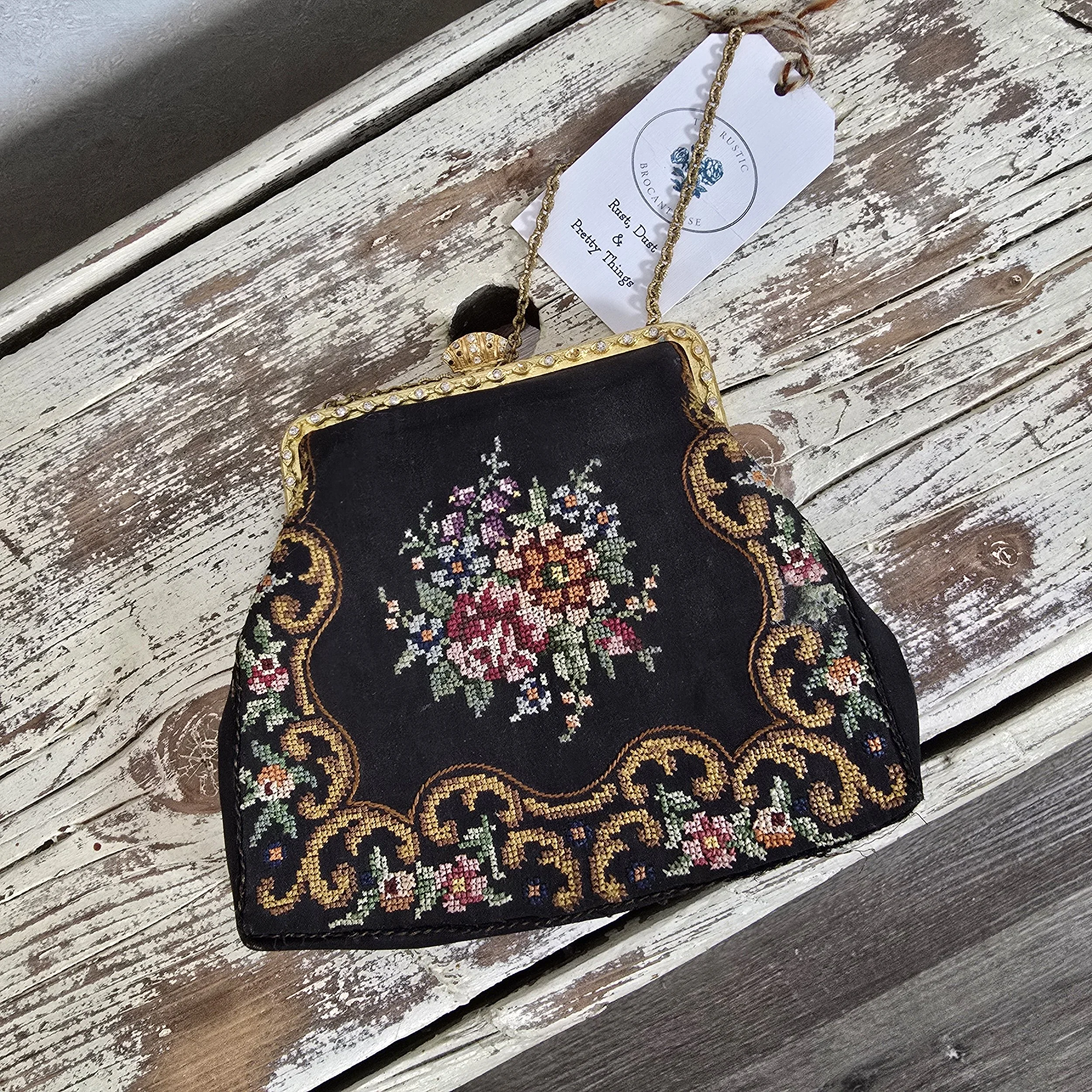 Petit Point evening bag.