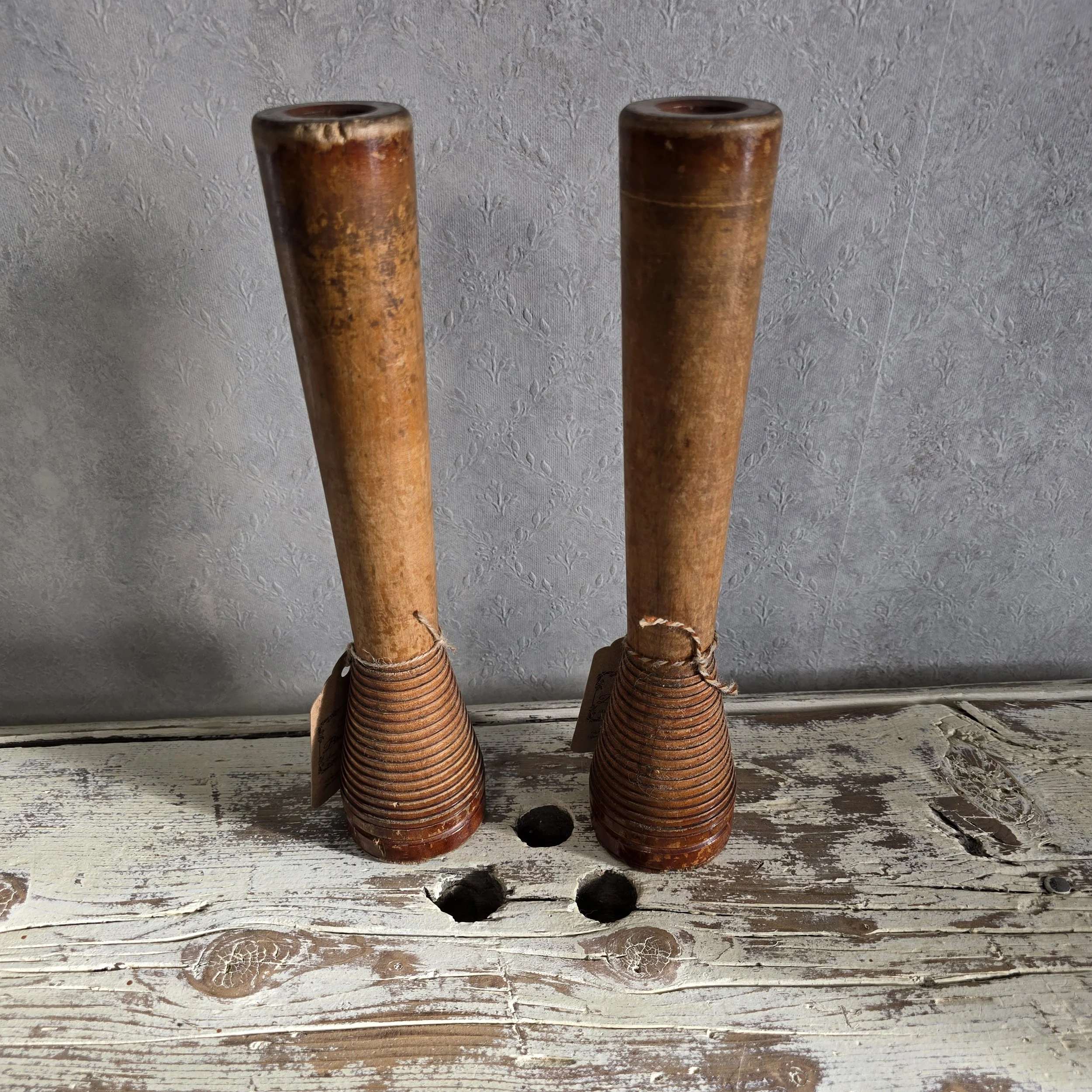 Primitive Industrial thread spools.  with Beautiful patina.  $$35 each