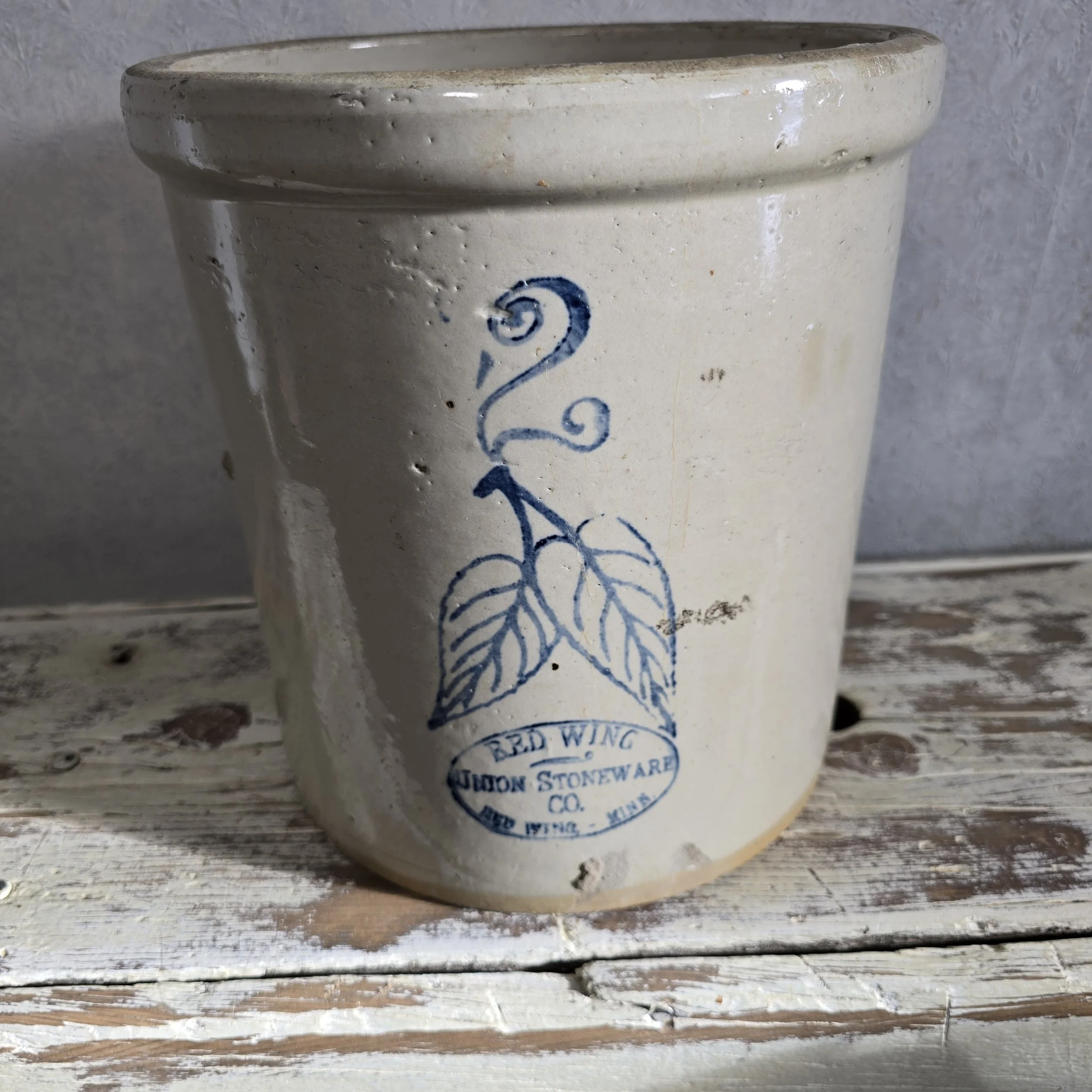Redwing 2 gallon birch leaf crock.  $165