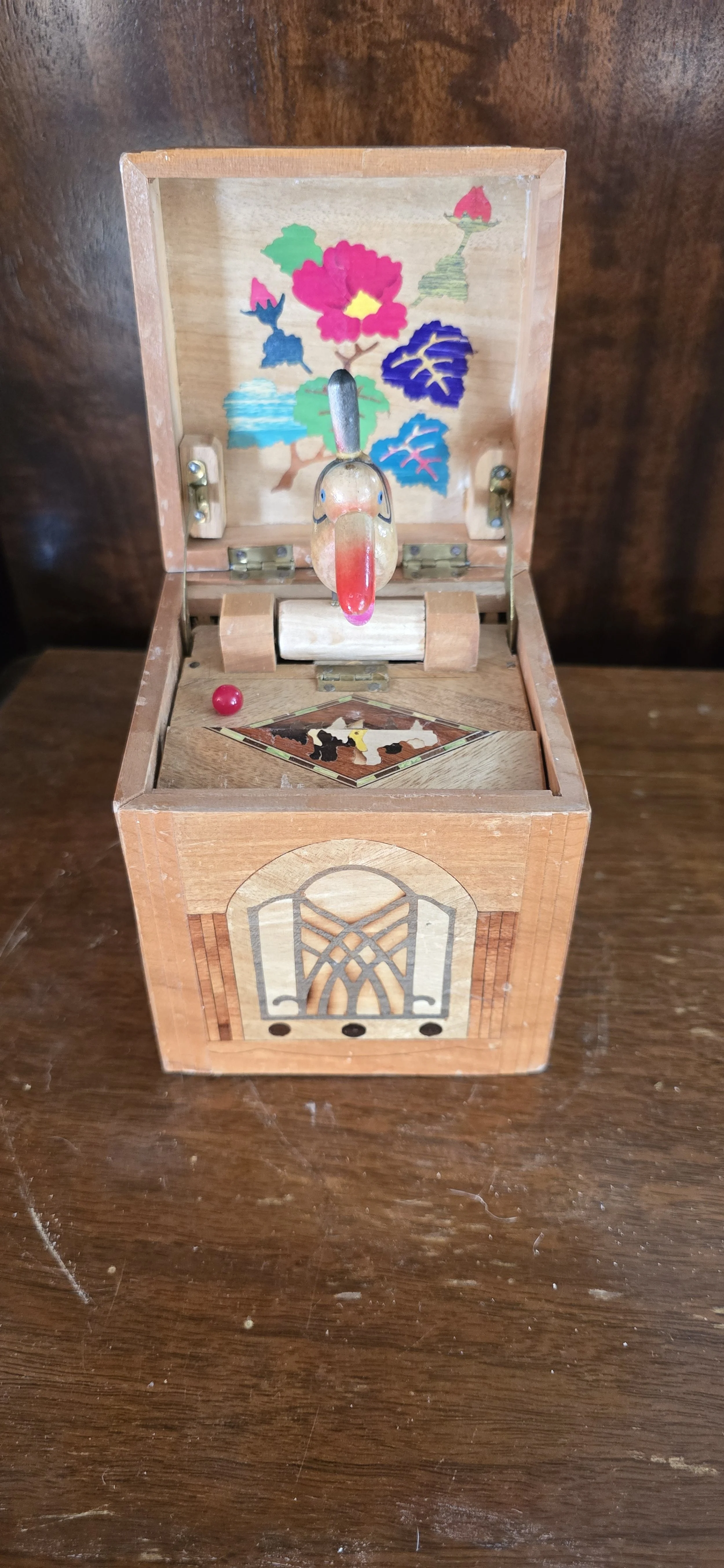 Japanese wartime handcarved cigarette dispense.  $45