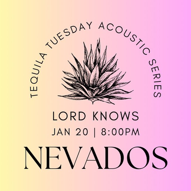 We&rsquo;re thrilled to be hosting @lordknowsmusic this Tuesday night!

Join us for $5 bottled beers, 25% off agave spirits and the sounds of this incredible local duo starting at 8PM.