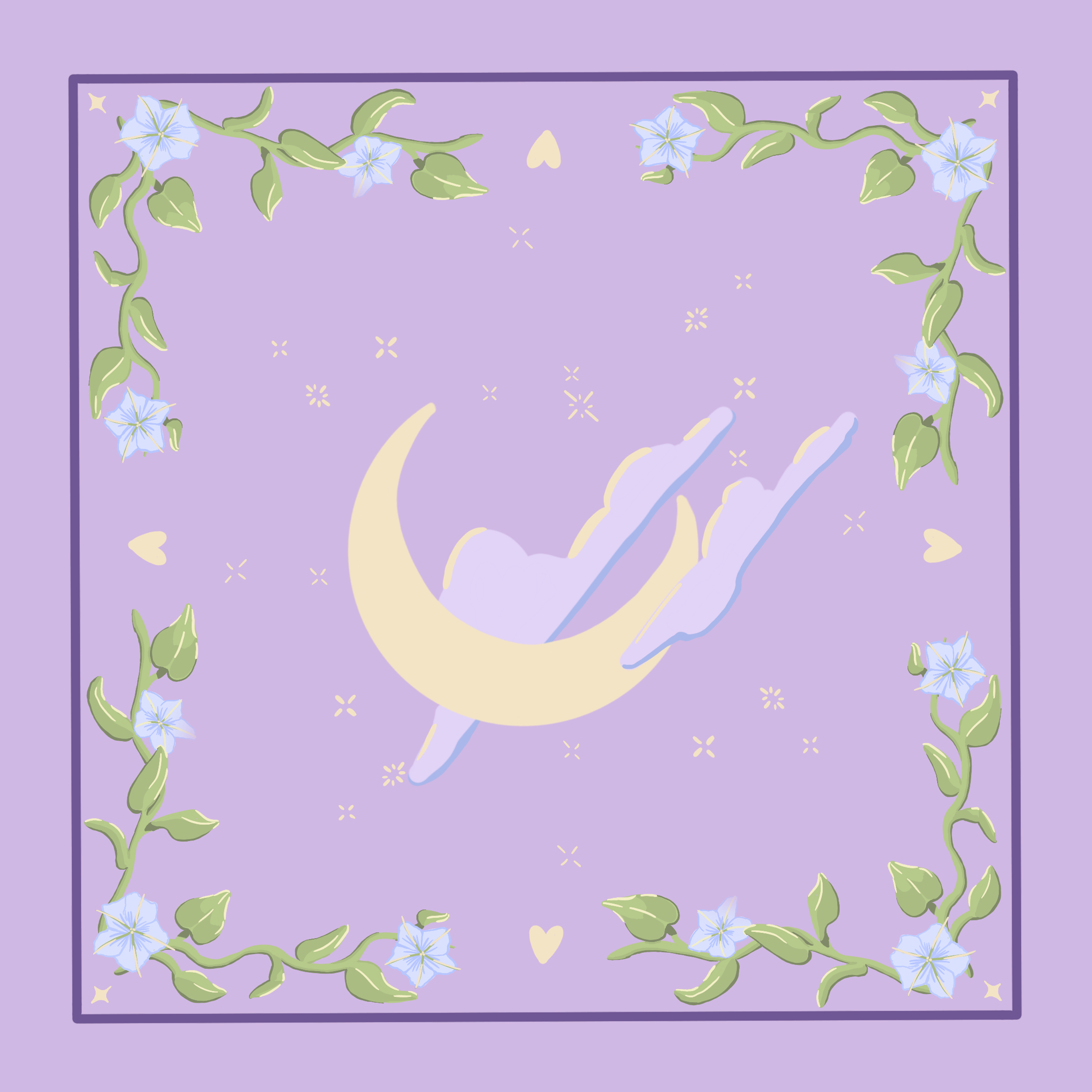 Moon(flower) bandana design
