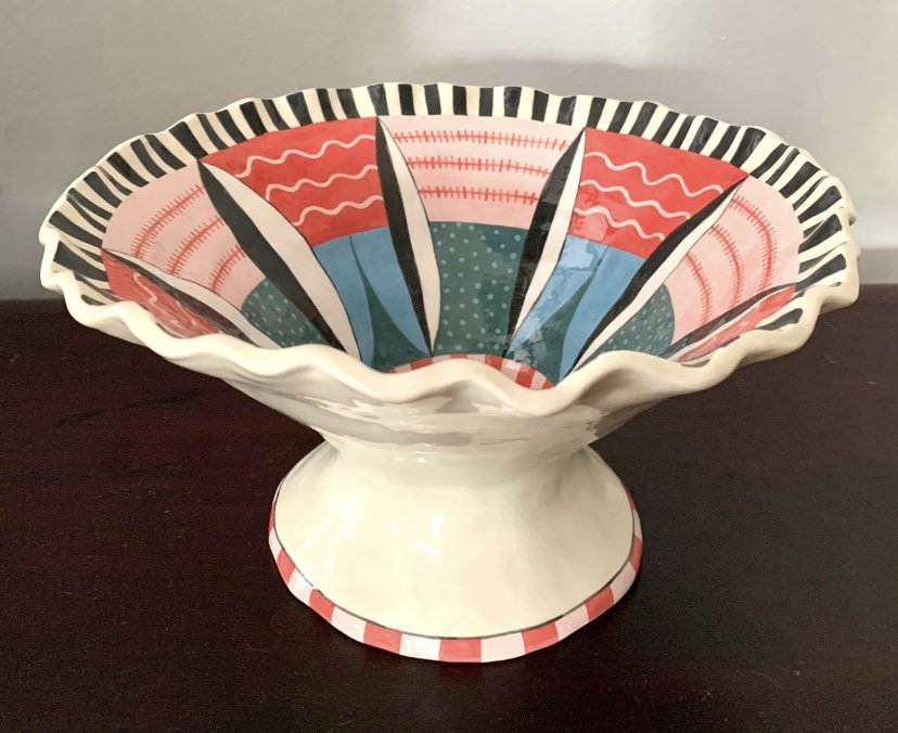 Large Celebratory Handmade Ceramic Bowl