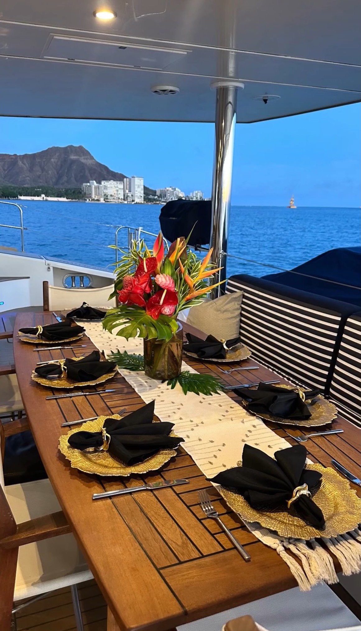 Dining Table Aboard Mulan Charters