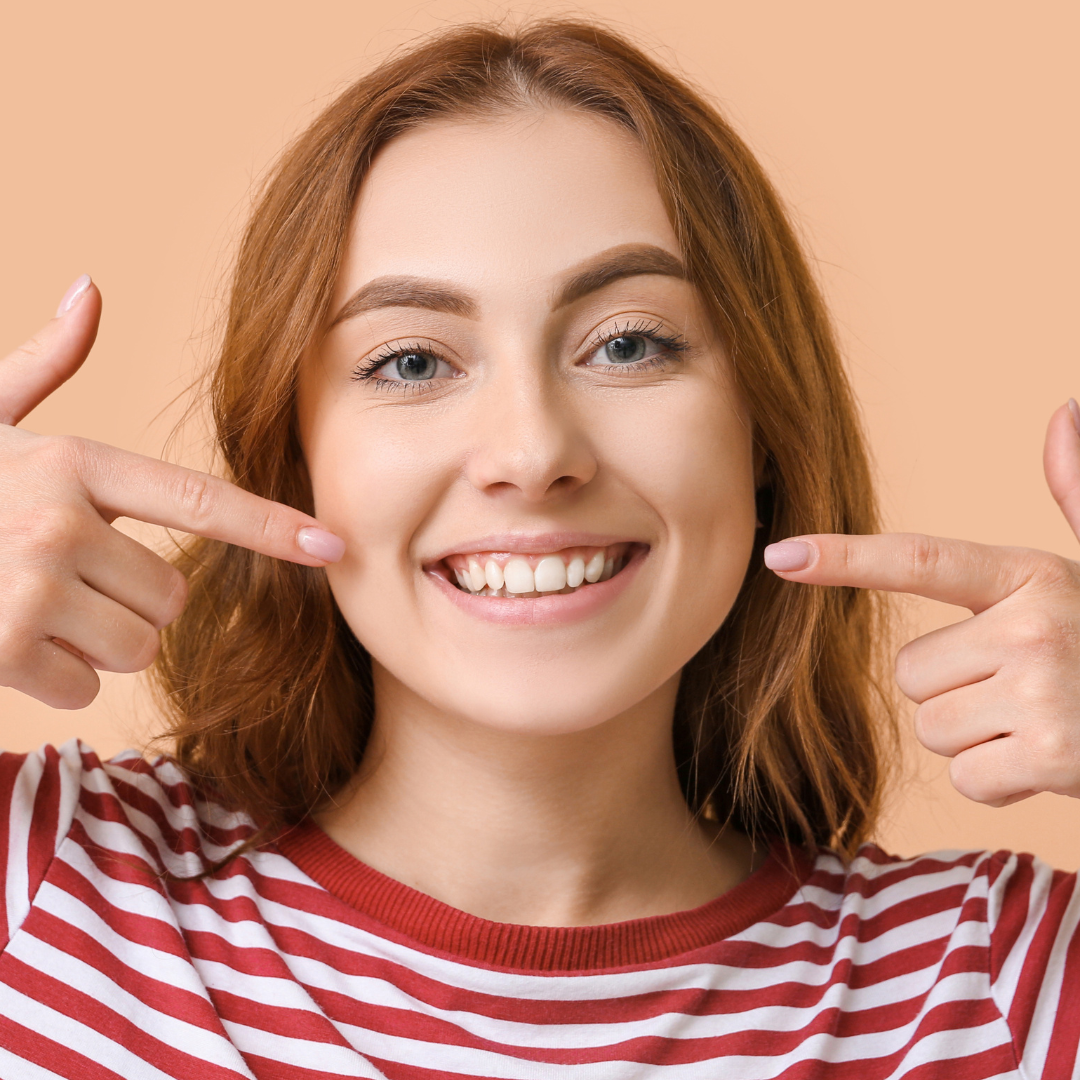 Natural-looking smile with white and healthy teeth
