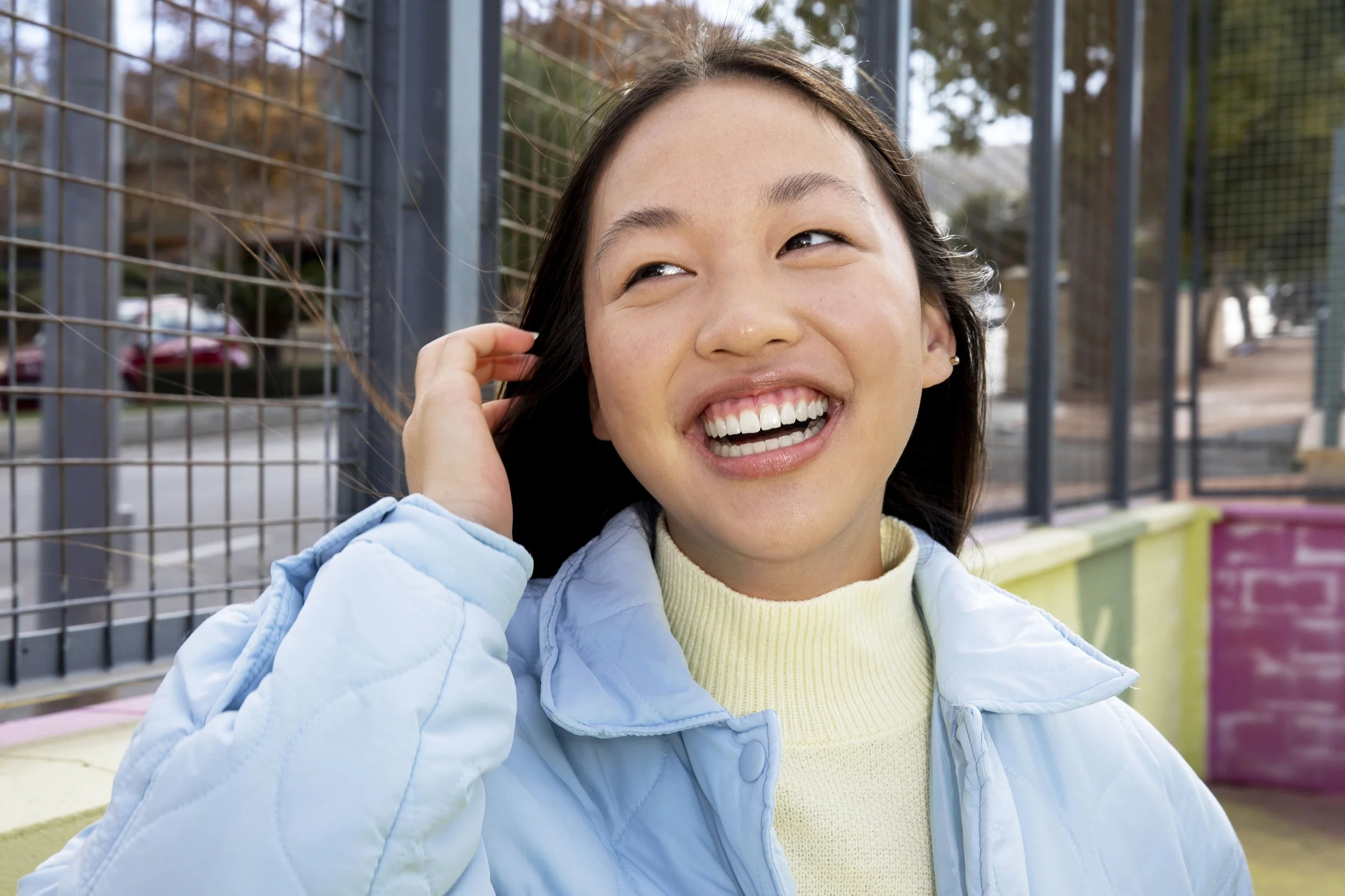 Natural-looking smile following gum contouring