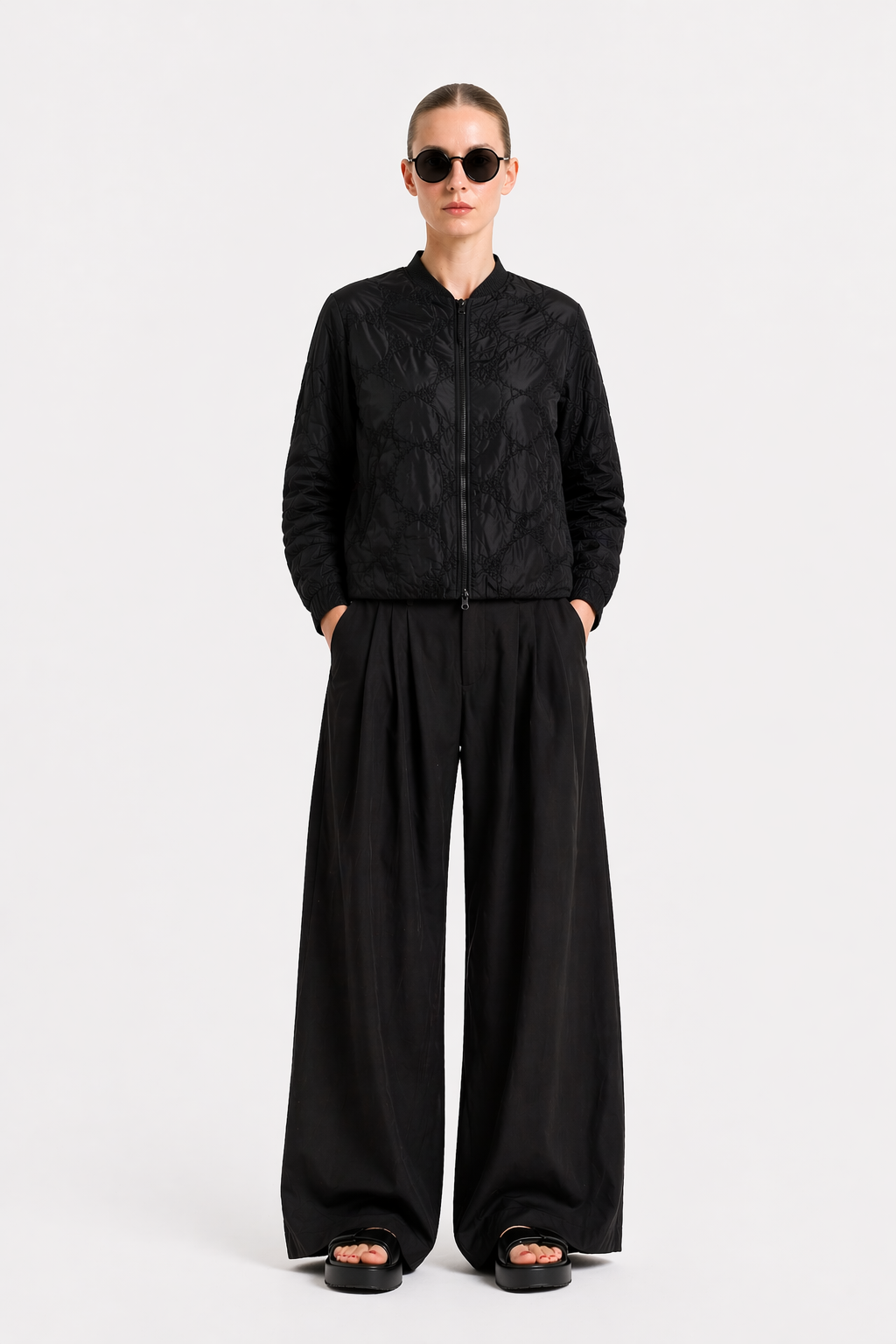 Cooler Blouson "EMBROIDERY TAFFETA" Taft mit Lochstickerei Art. 126J12