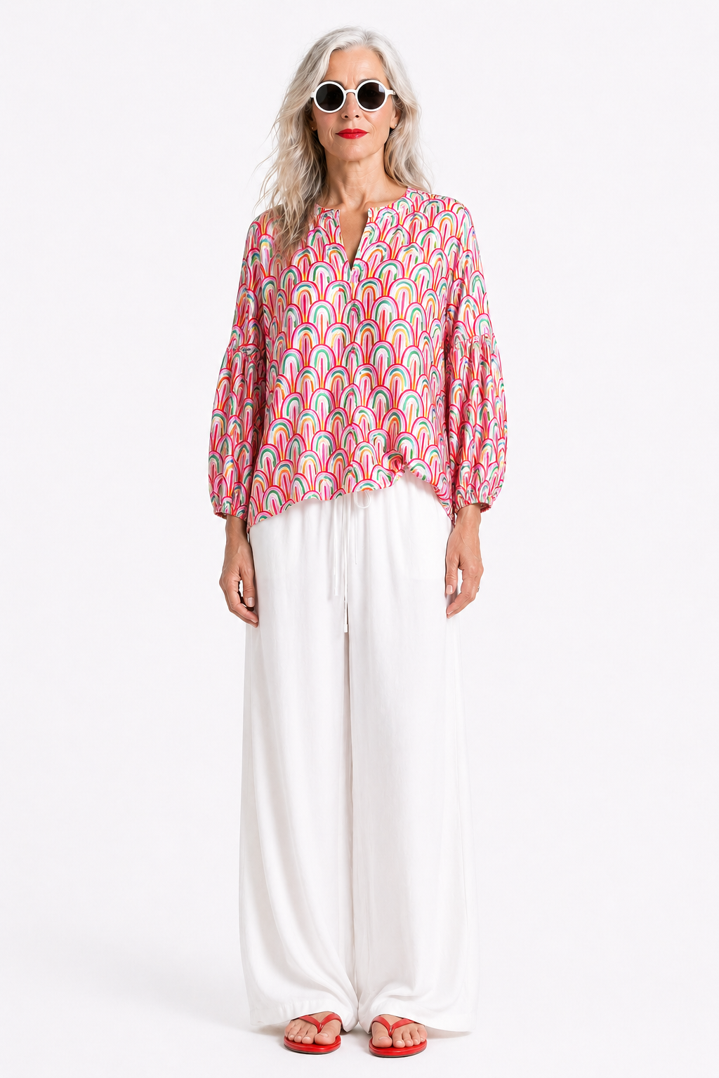 Coole Sommerbluse mit Colour Print Art. 123B08