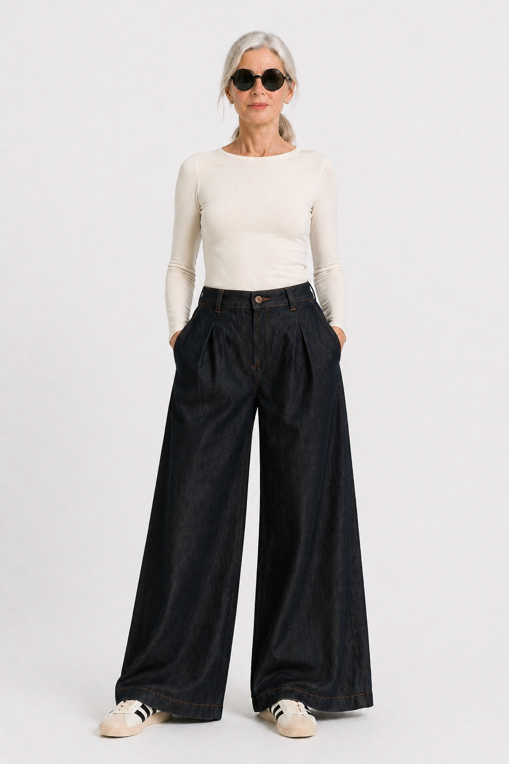 Lässige, weite Hose „JEANS LIGHT“  Art. 126H05 Anthra