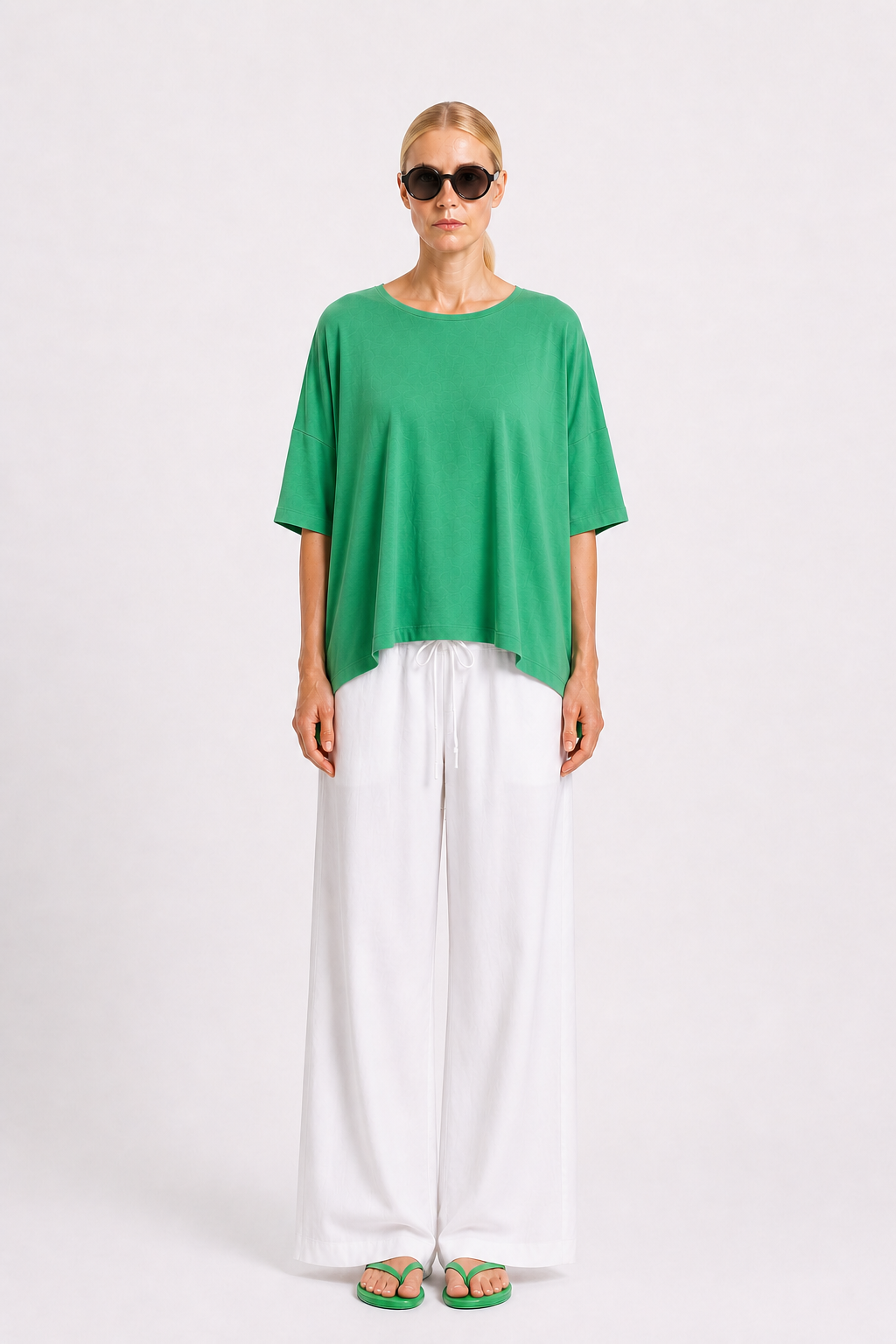 Weites, lässiges Jersey Shirt Casual Art. 126S06 Green