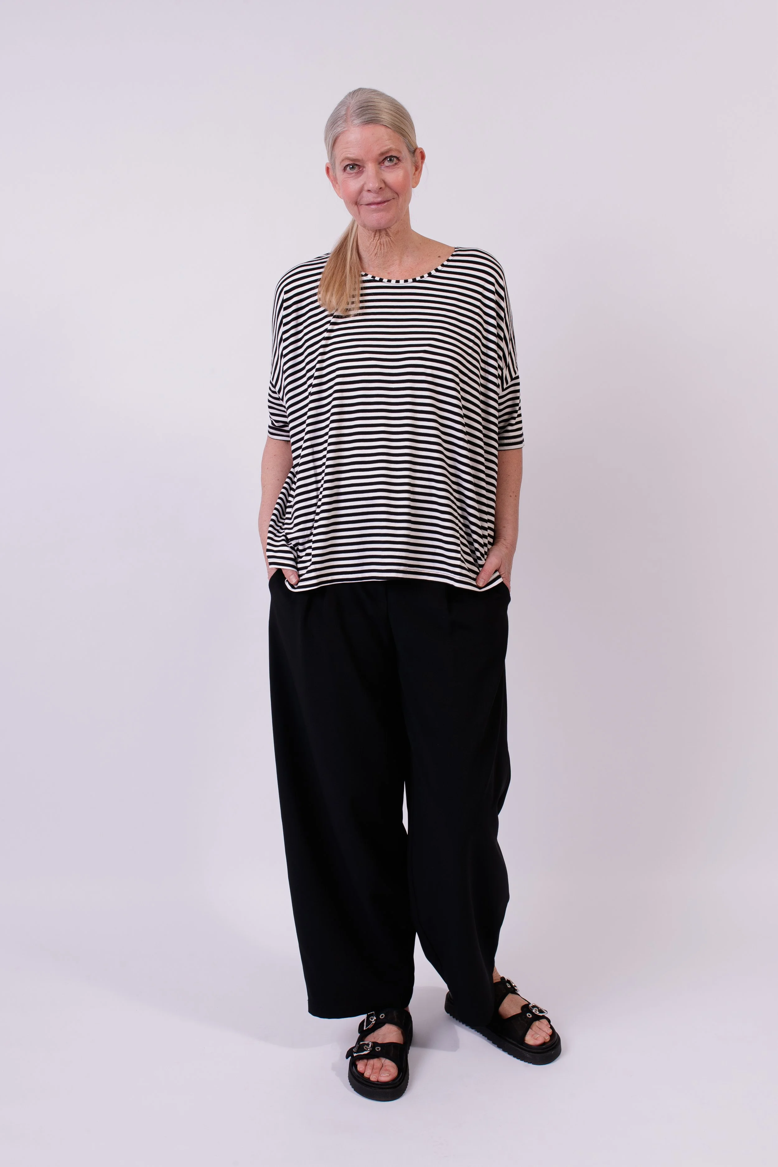 Weites, lässiges Jersey Shirt Casual Art. 126S06 Ringel