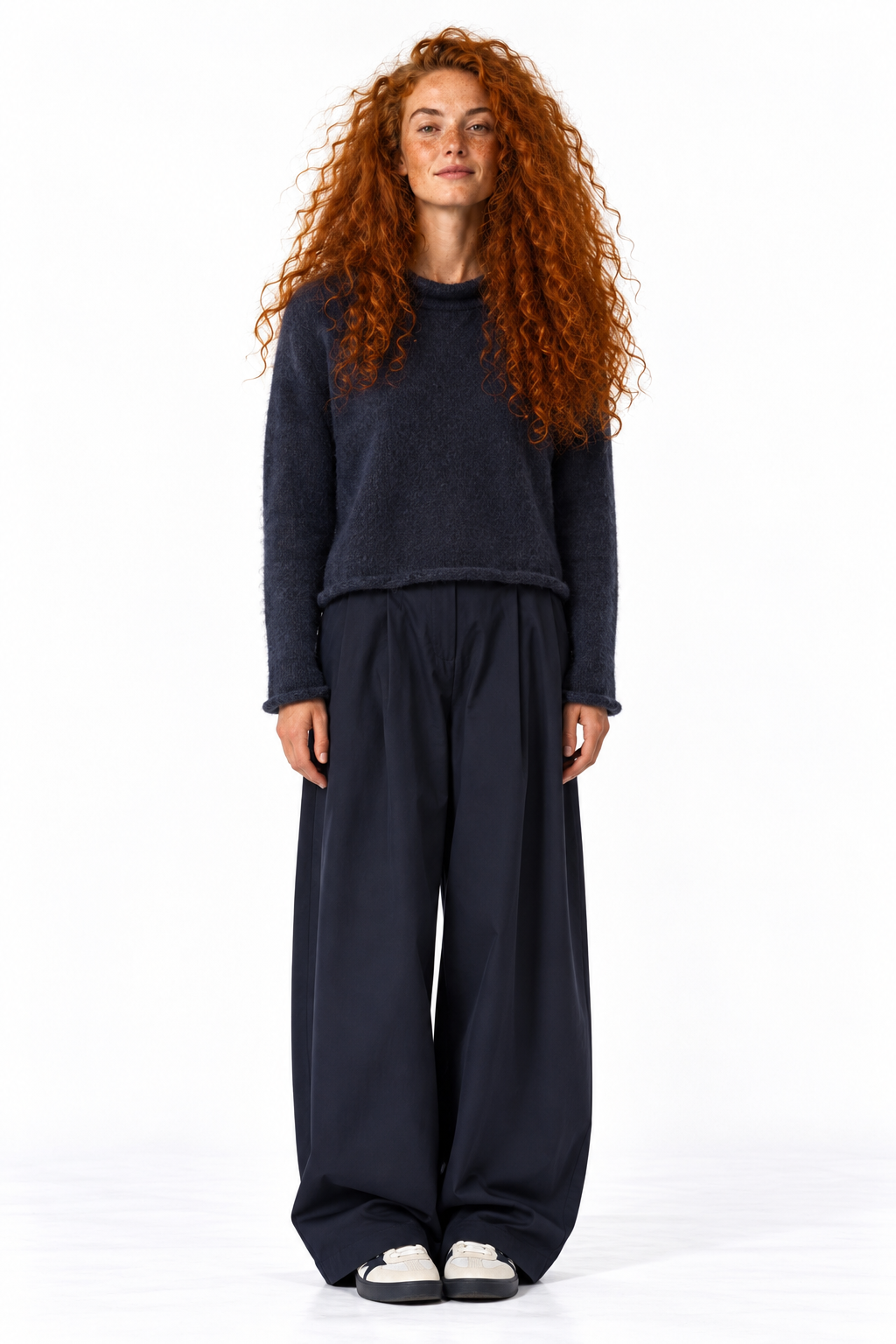 226P20 Kuscheliger Lieblingspullover mit Kragen  DARKNAVY