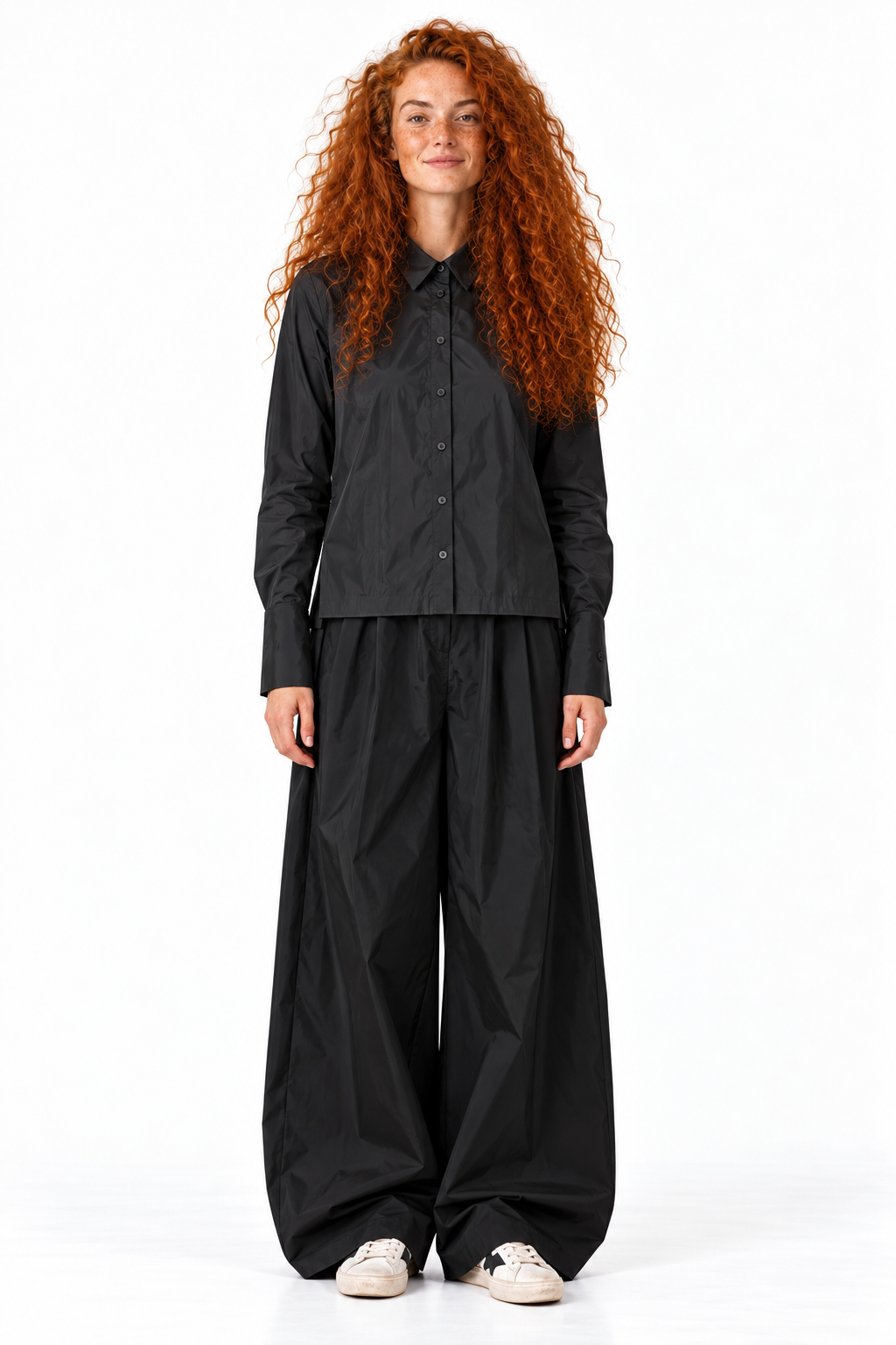 226B04 Taft Light kleine Bluse NERO