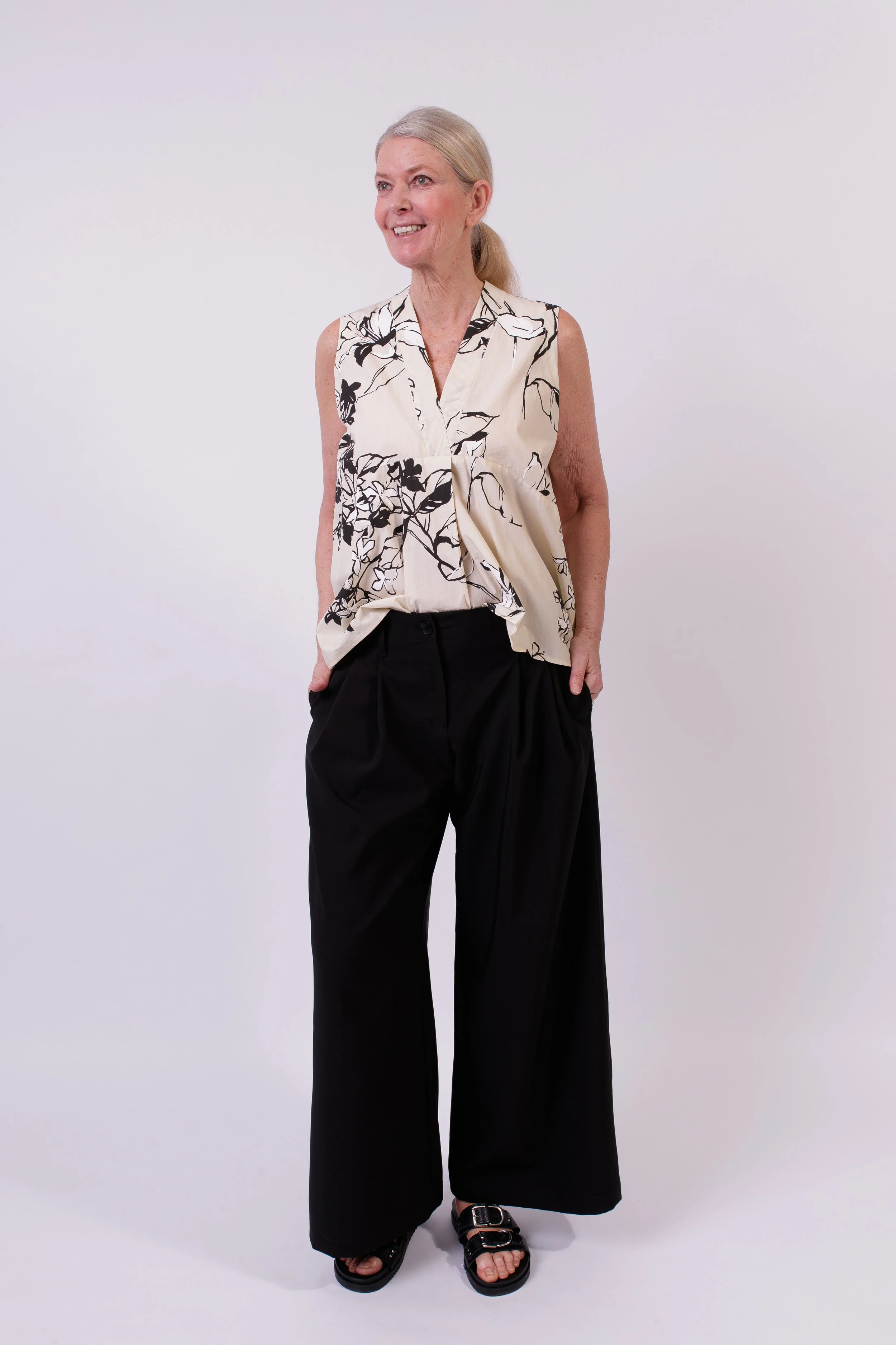 Cotton Top mit "FLOWER" Print Art. 121T02