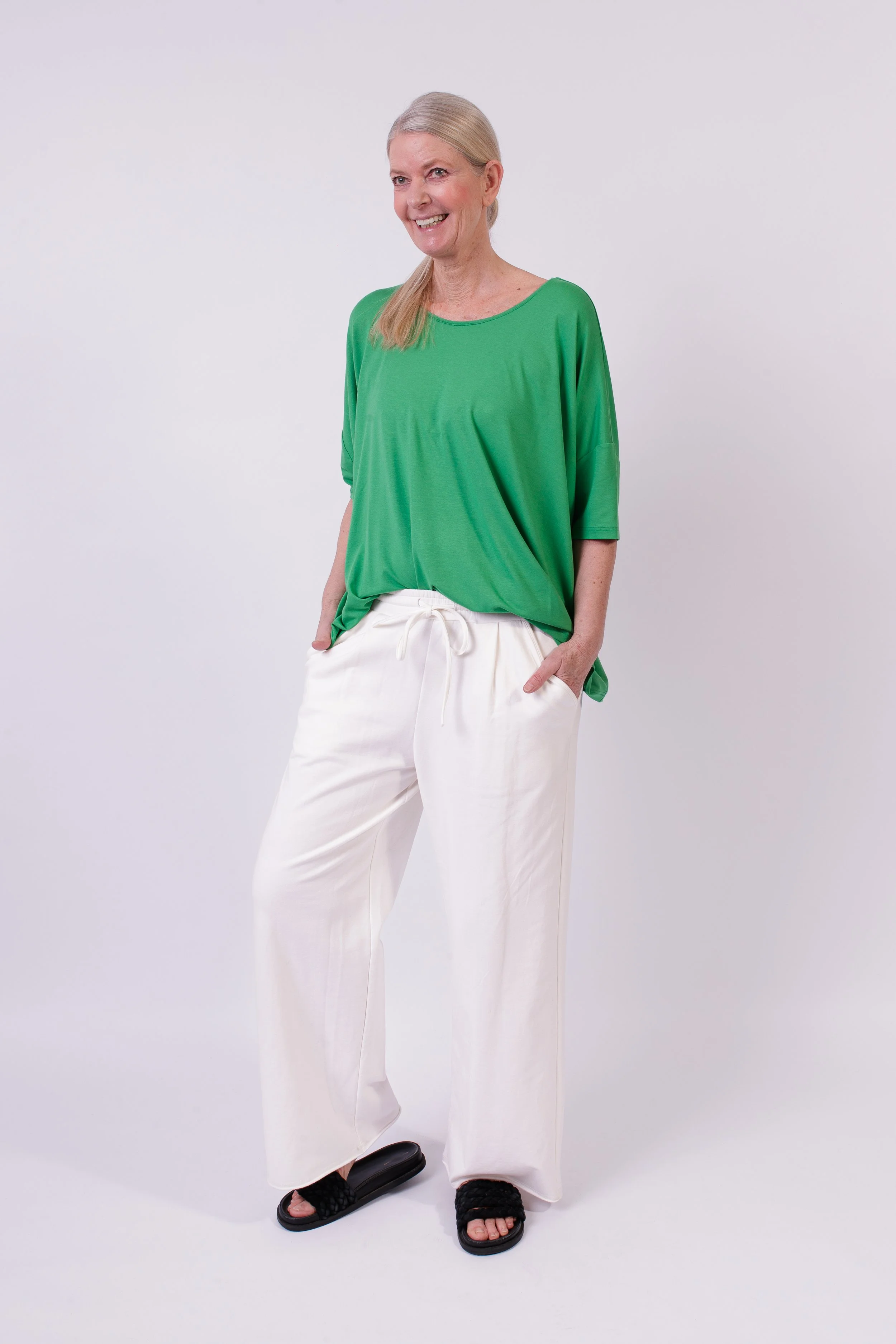 Weites, lässiges Jersey Shirt Casual Art. 126S06 Green