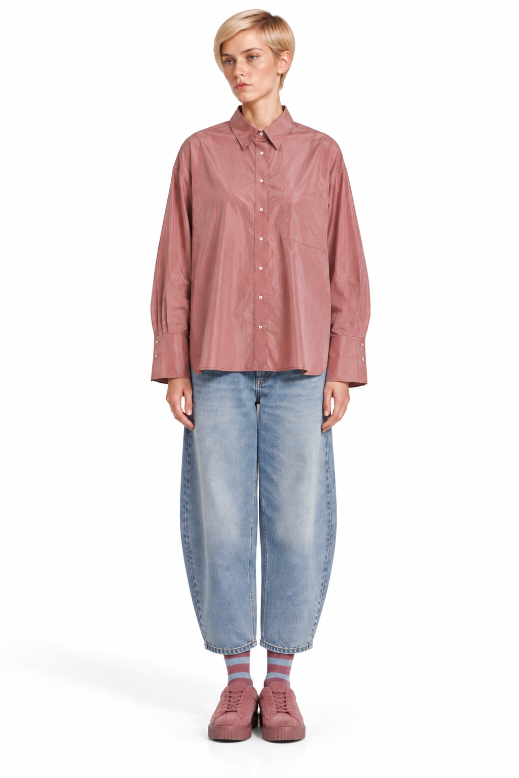 226B06 Taft Light Lässiges Hemd DUSTY ROSE
