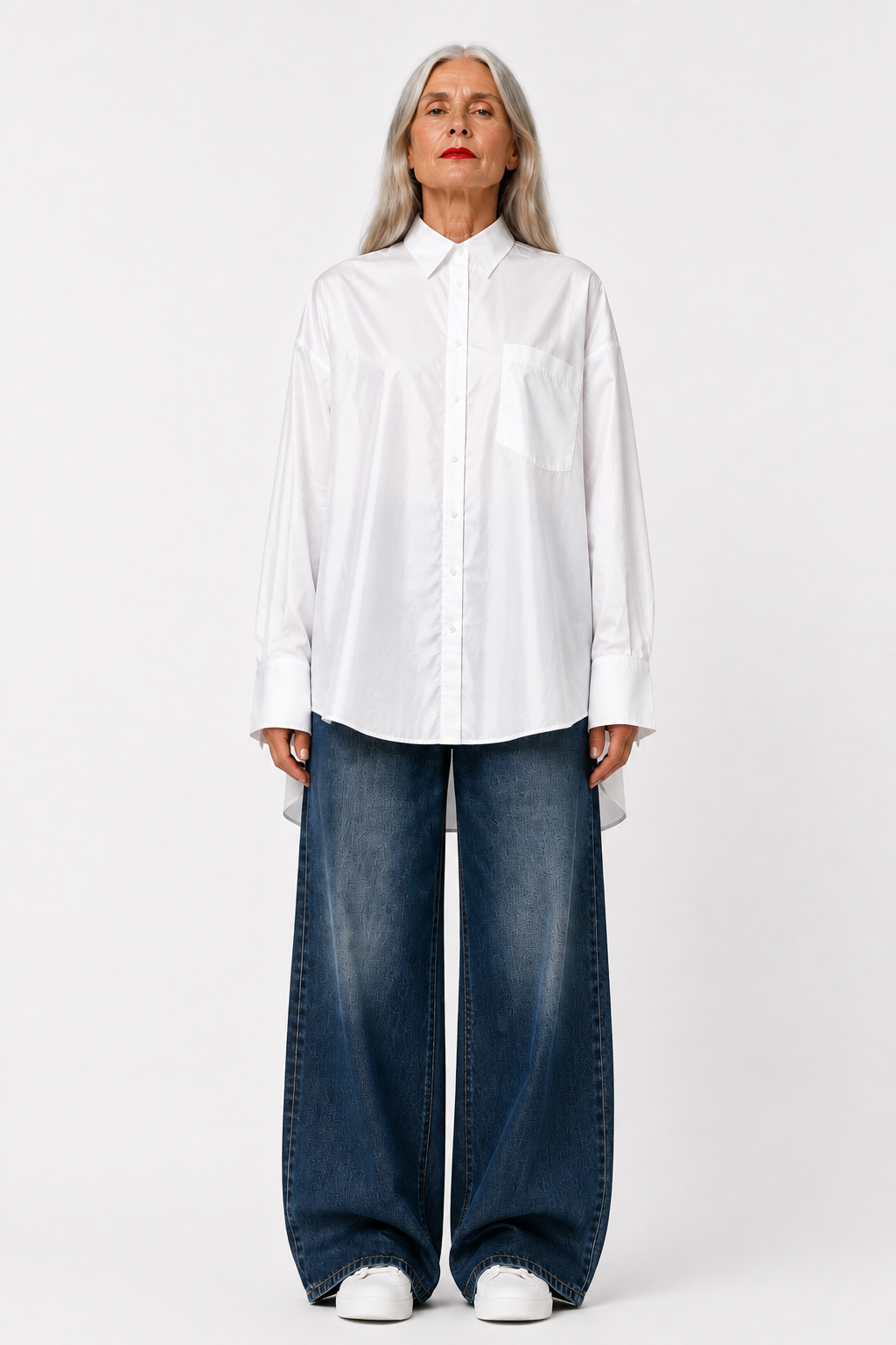 226B02 Super lässiges Hemd aus Cotton Stretch WHITE