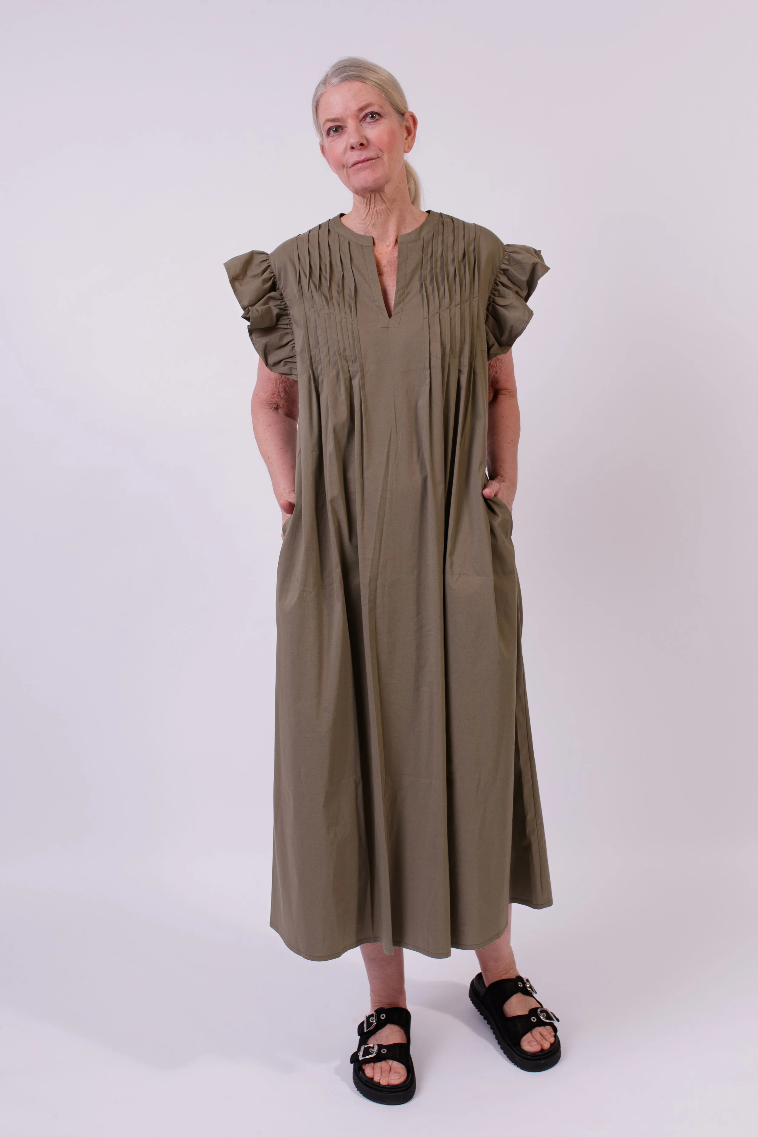 BoHo Sommerkleid - Maxikleid Art. 126K15 Oliv