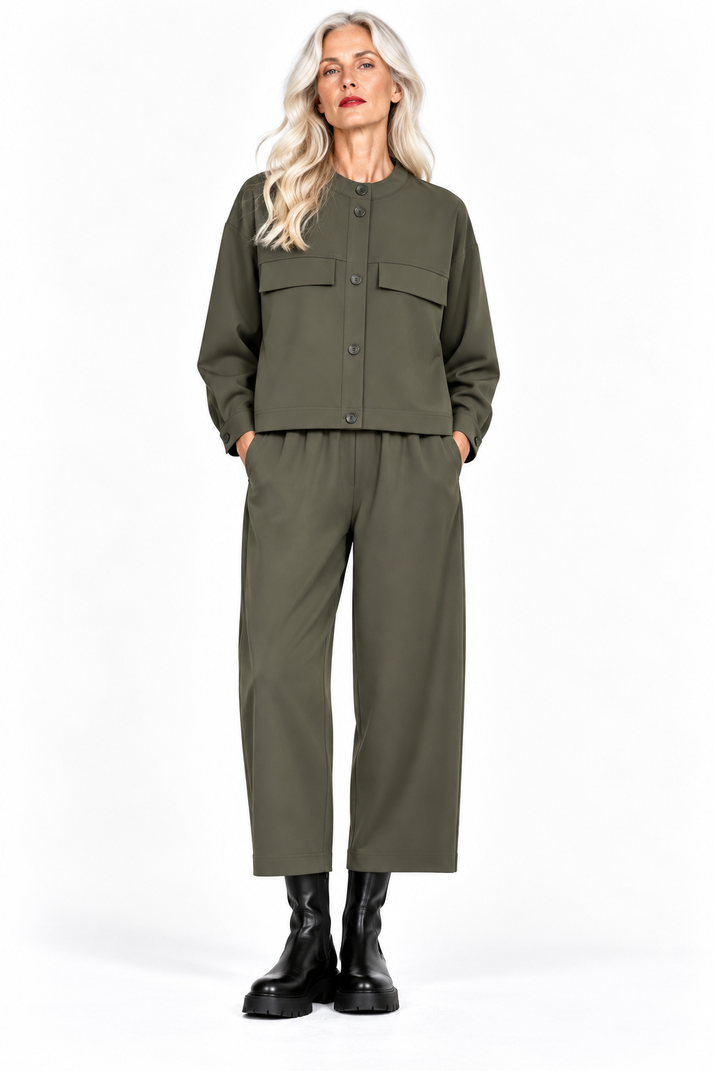 226J07 Tolle Travel Jacke Pockets in OLIV