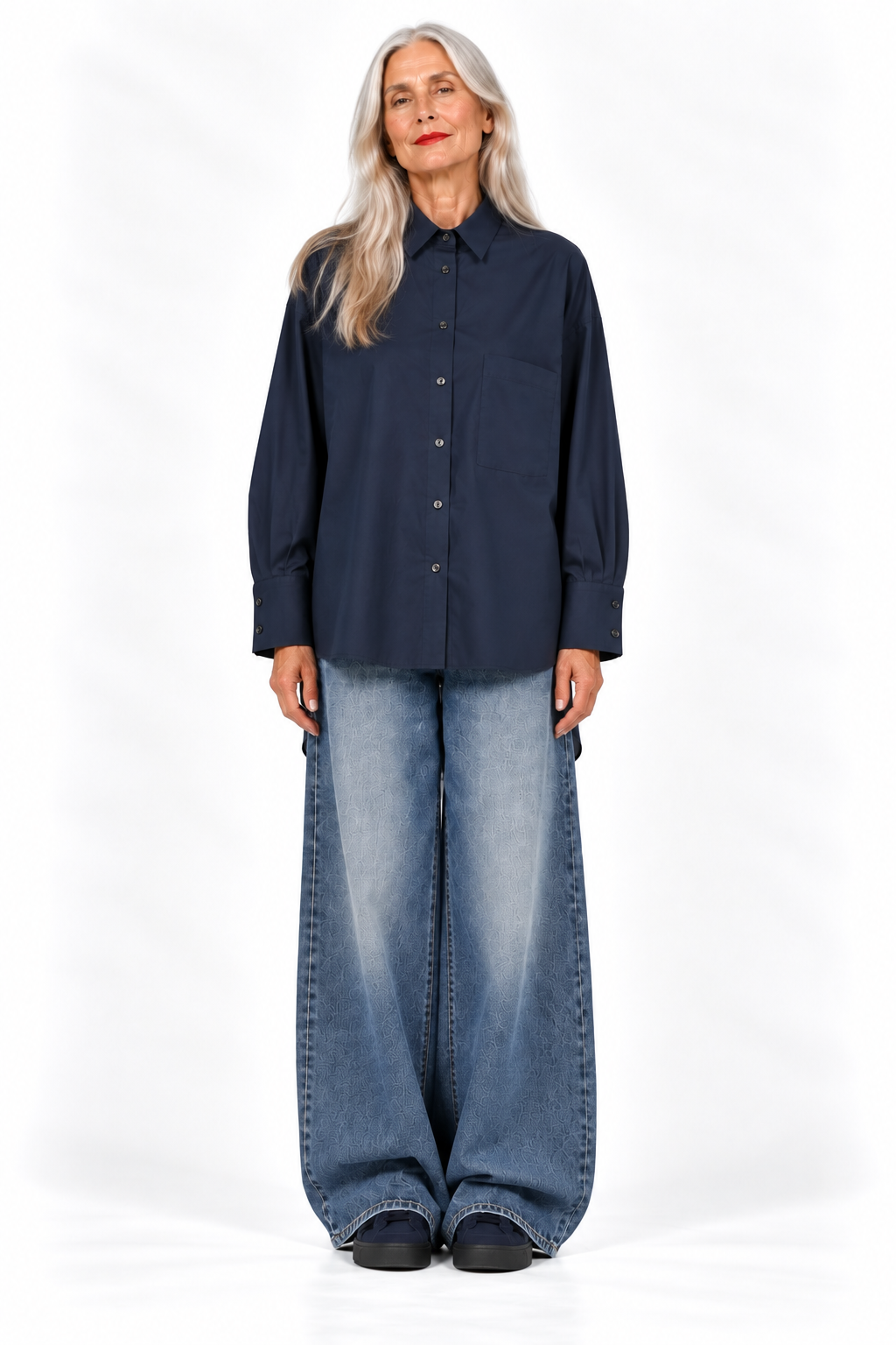 226B02 Super lässiges Hemd aus Cotton Stretch DARKNAVY