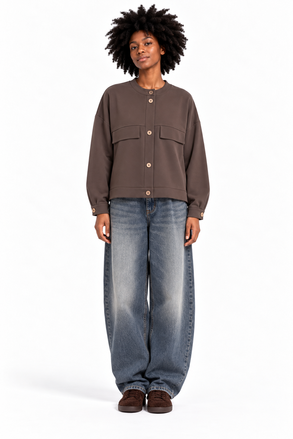 226J07 Tolle Travel Jacke Pockets in SCHOKO