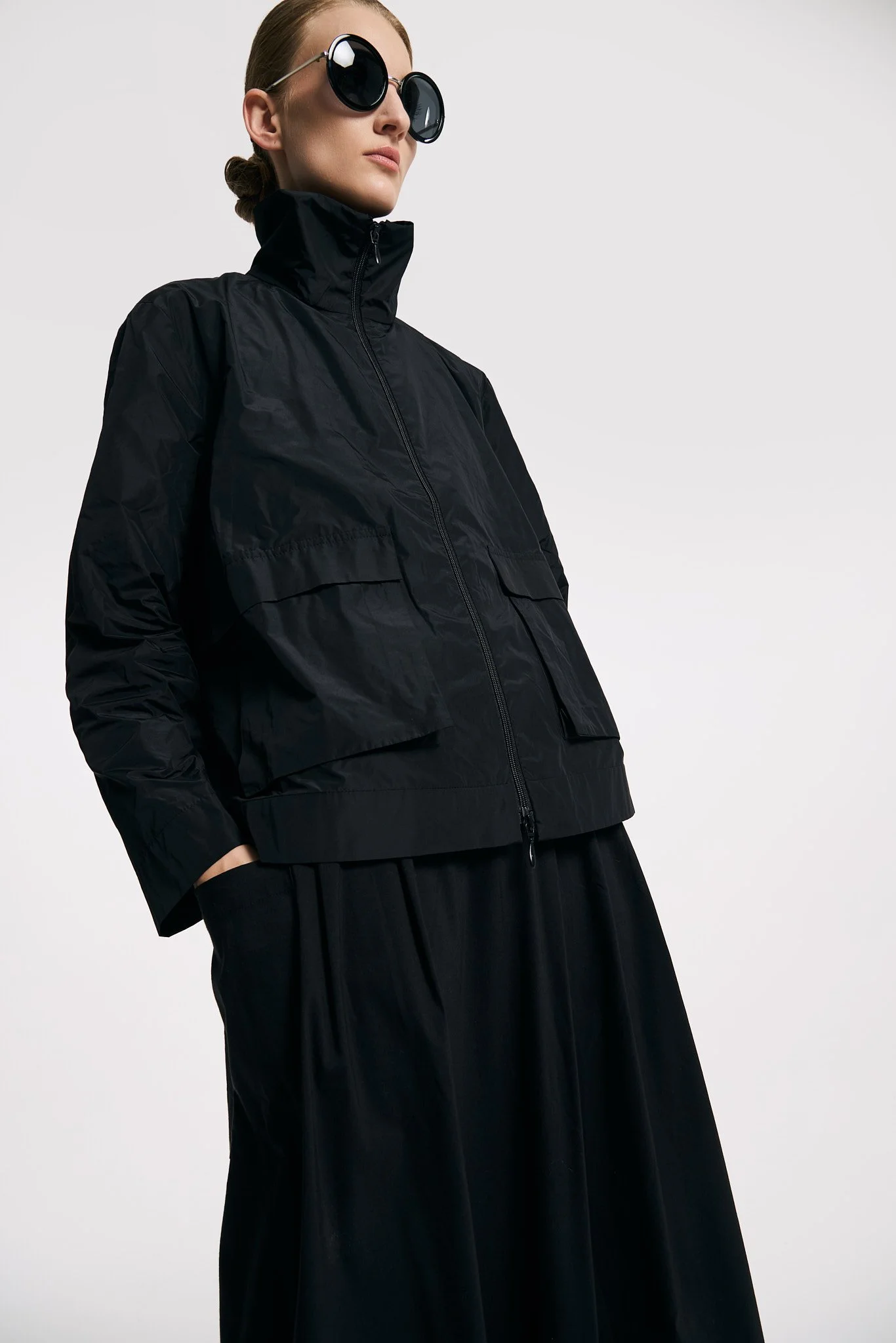 Tolle Kragenjacke mit Zipper „Light Tafetta“ mit Stehkragen Art.126J03