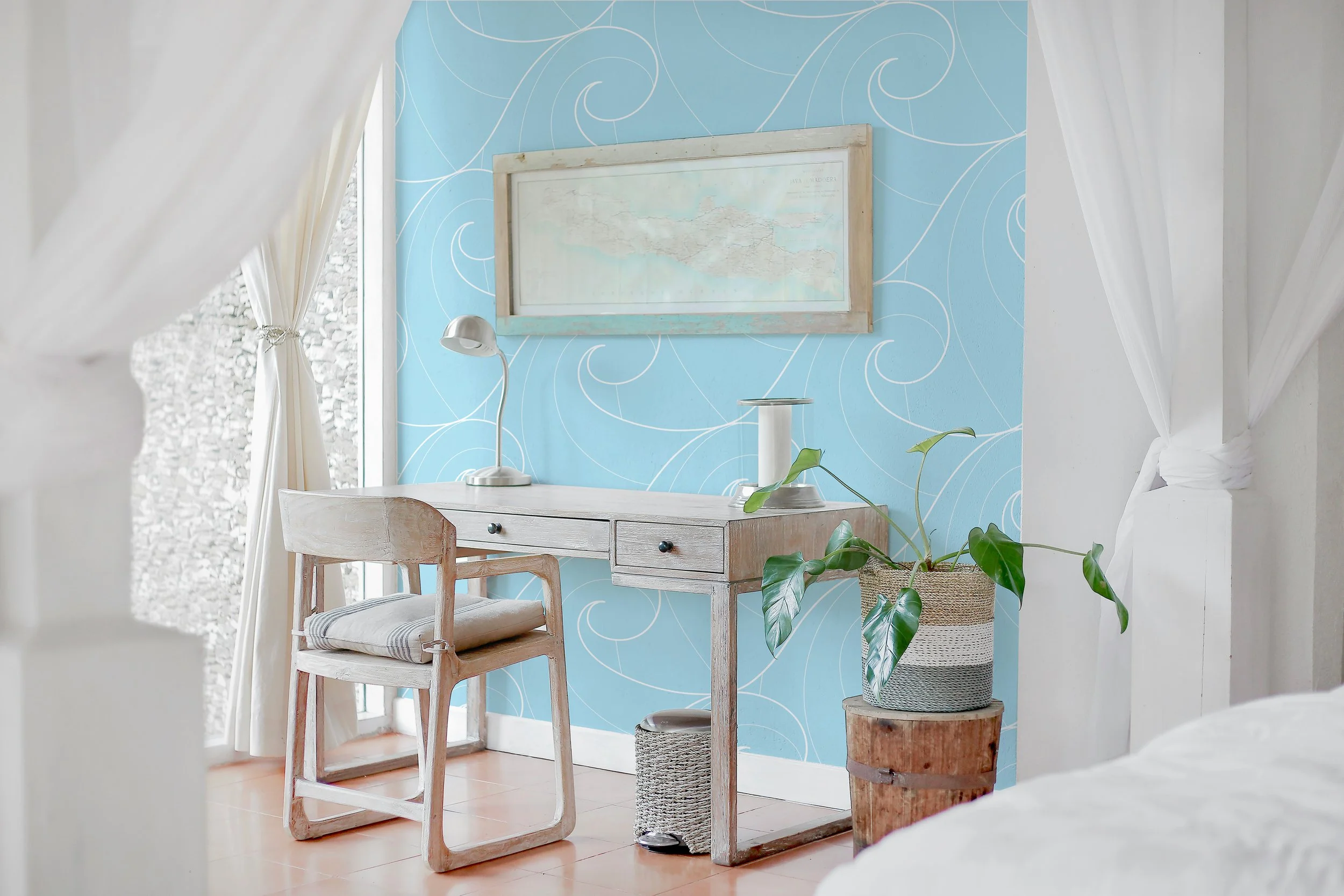 Papier peint vagues graphiques 