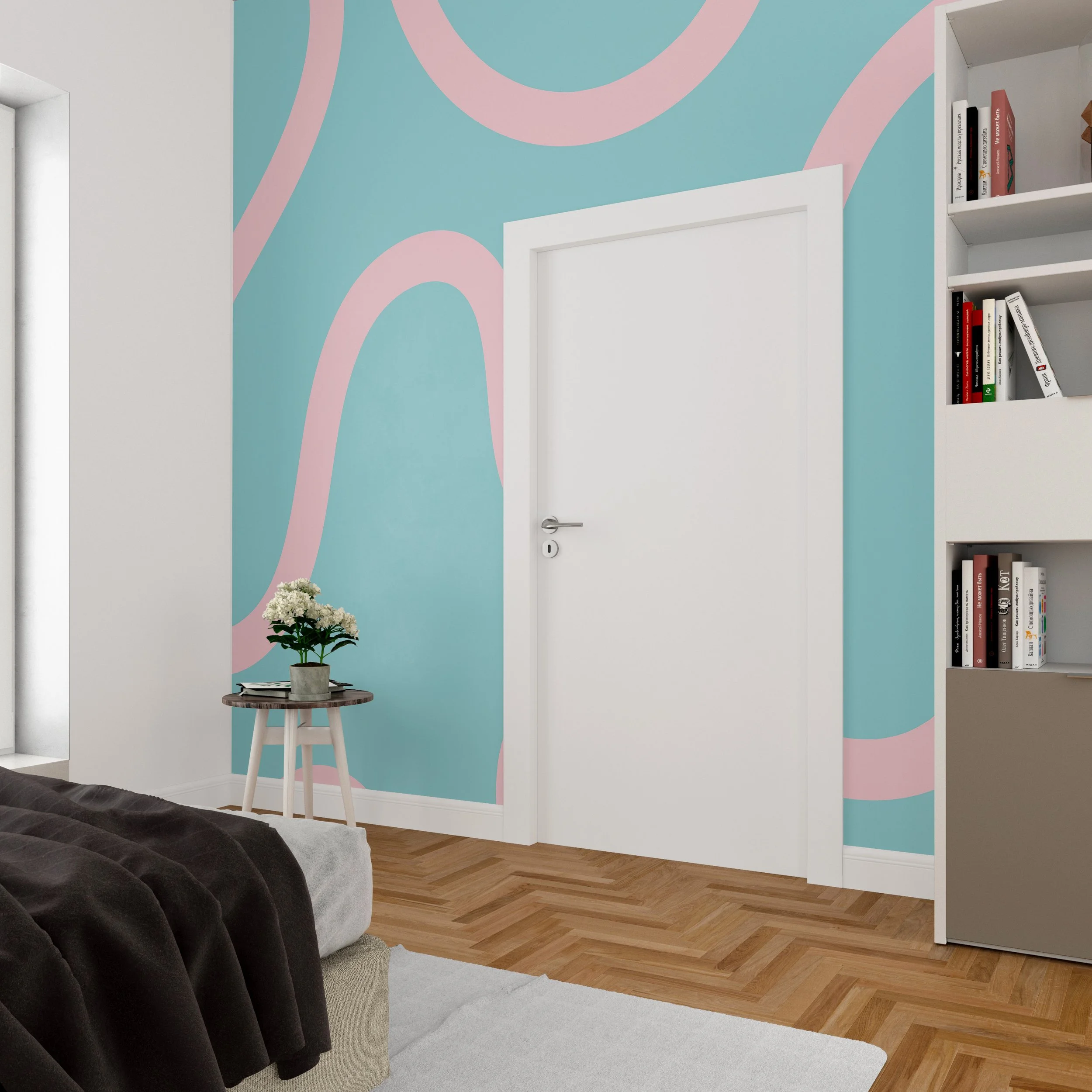 LOUANE papier peint abstrait dans chambre 