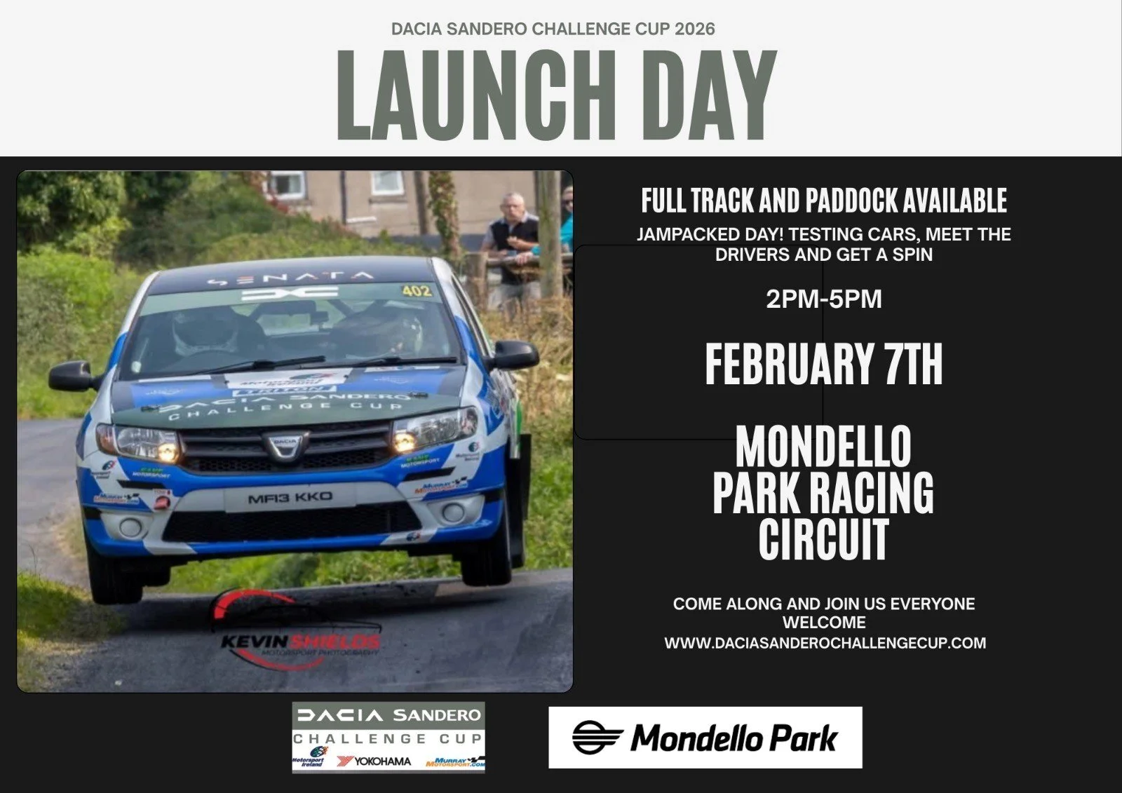 Dacia Sandero Challenge Cup 2026 Launch Day at Mondello Park