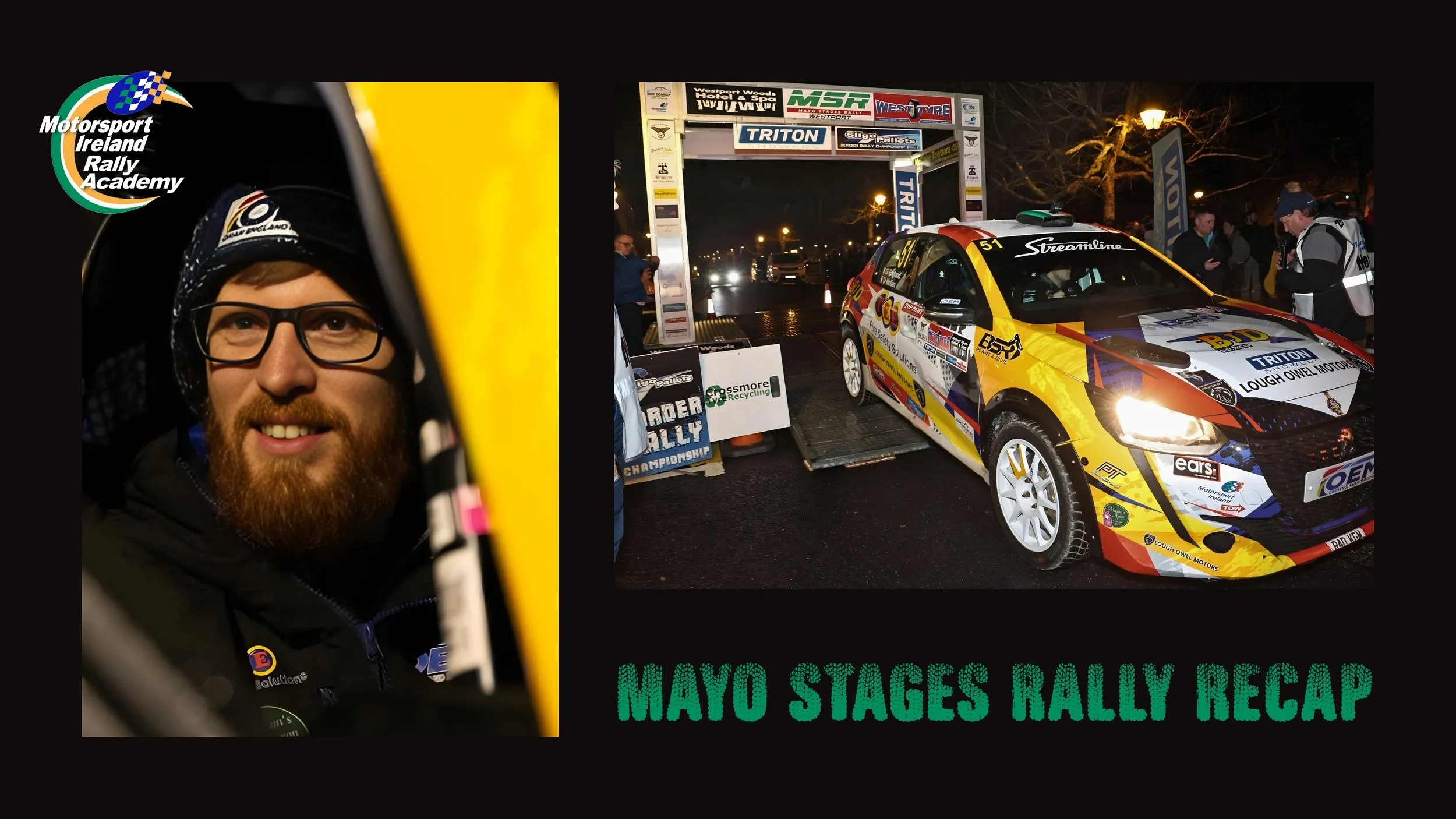 Mullen victorious in Class 2 as Academy crews overcome tricky Mayo Stages Rally