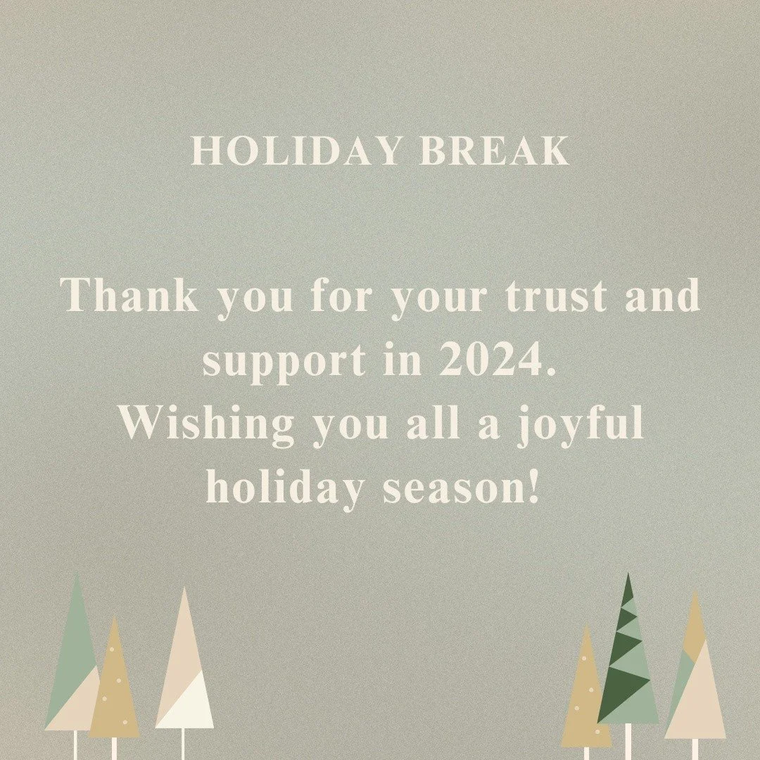 I'll be taking a little pause to celebrate the season!
Thank you for making these first few months since Aligned Chiro opened so wonderful 🙏
The studio will reopen on Mon, Dec 30th.
Wishing you a peaceful and joyful holiday season ✨