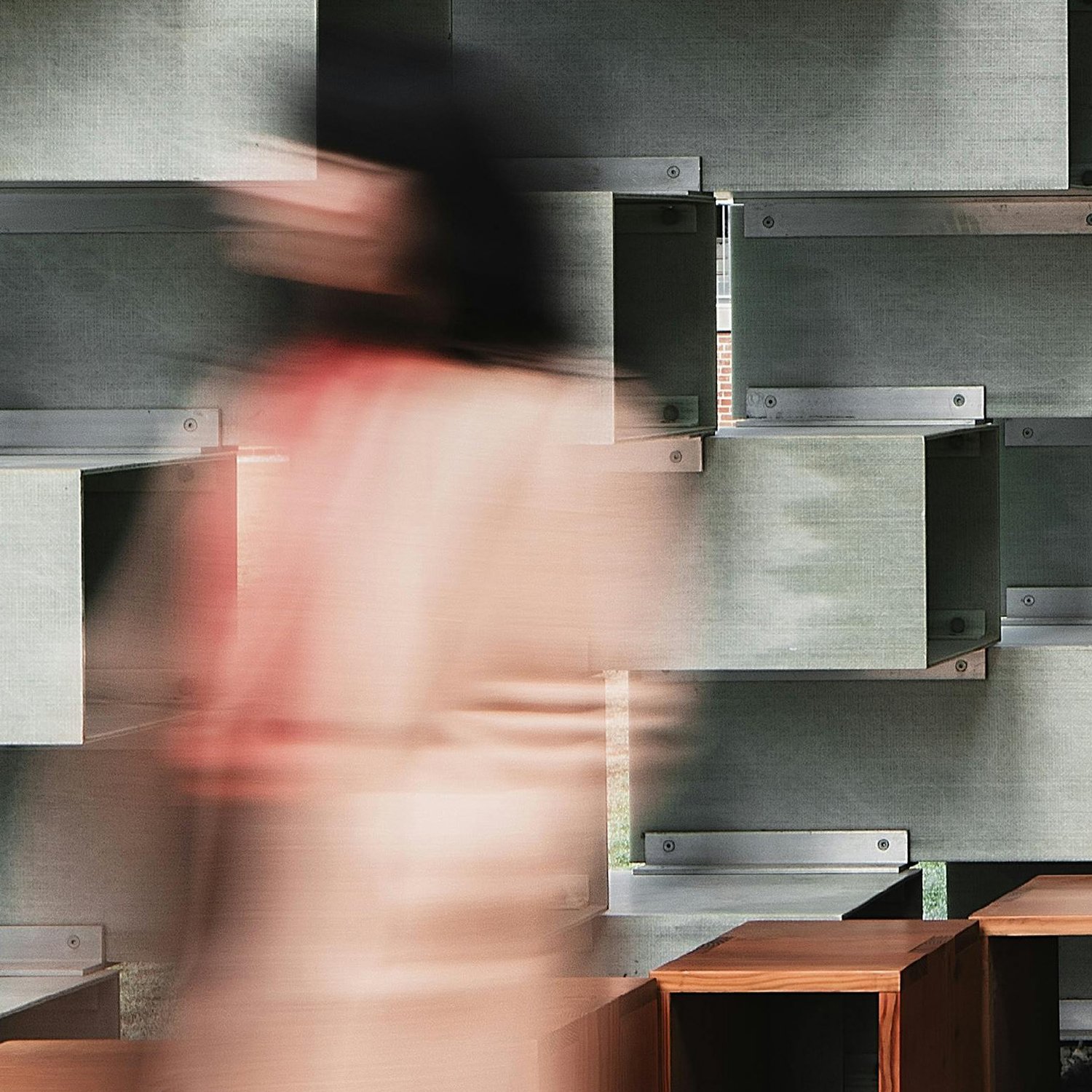 One of our content creator walking in a curated space