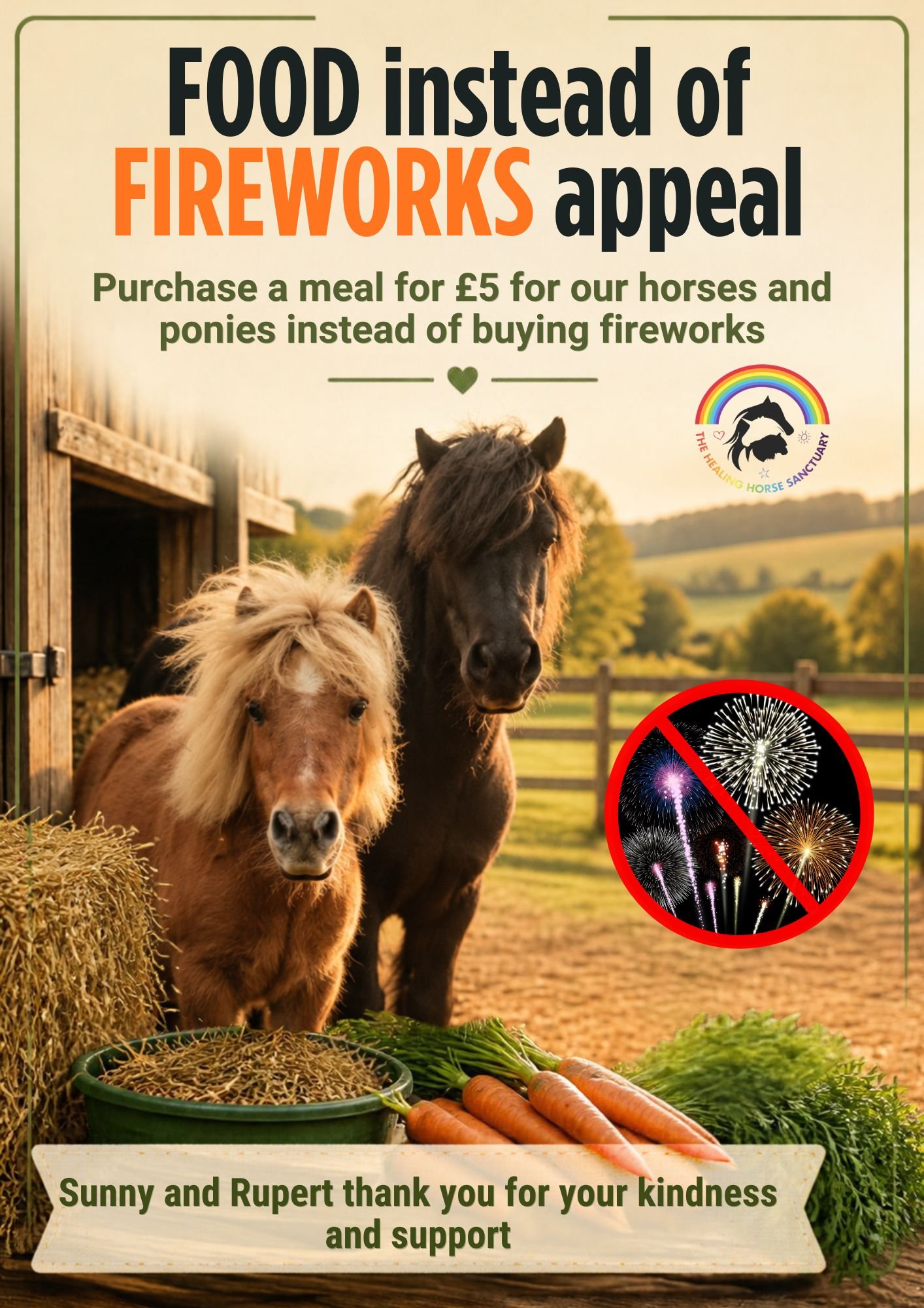 Food instead of fireworks appeal
