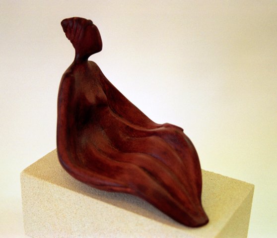 RECLINING FIGURE 4: Ceramic on Sandstone 19cm