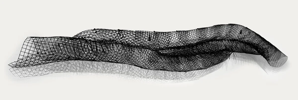 UNDULATING LANDSCAPE

The beauty of a line, of contours, undulations
and rolling hills, of sand hills rising and falling 
sculpted by the wind, of the flow of ocean 
waves were in my thoughts as I developed this 
sculpture from discarded materials.