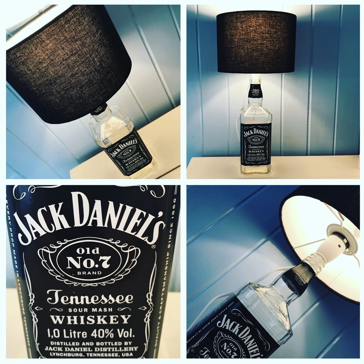 Whiskey Bottle lamp - ready to plug in!