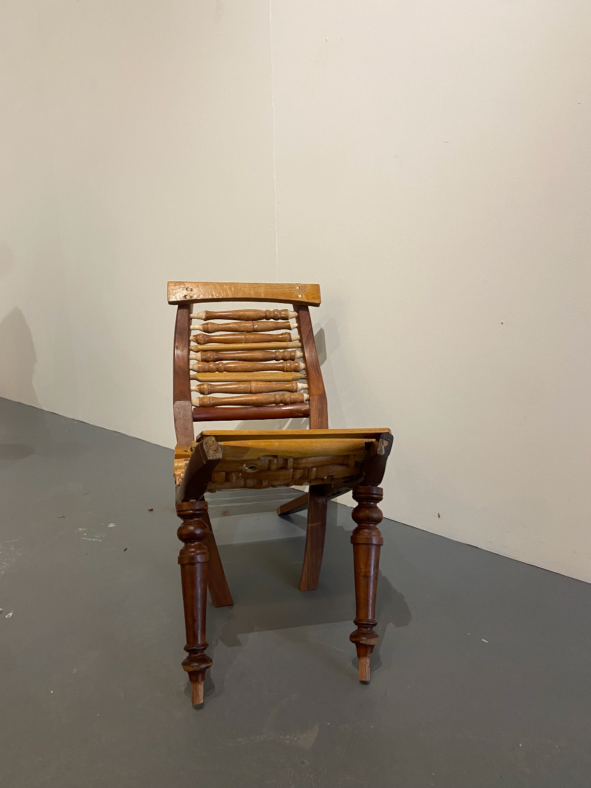 Bricolage (2024), found timber