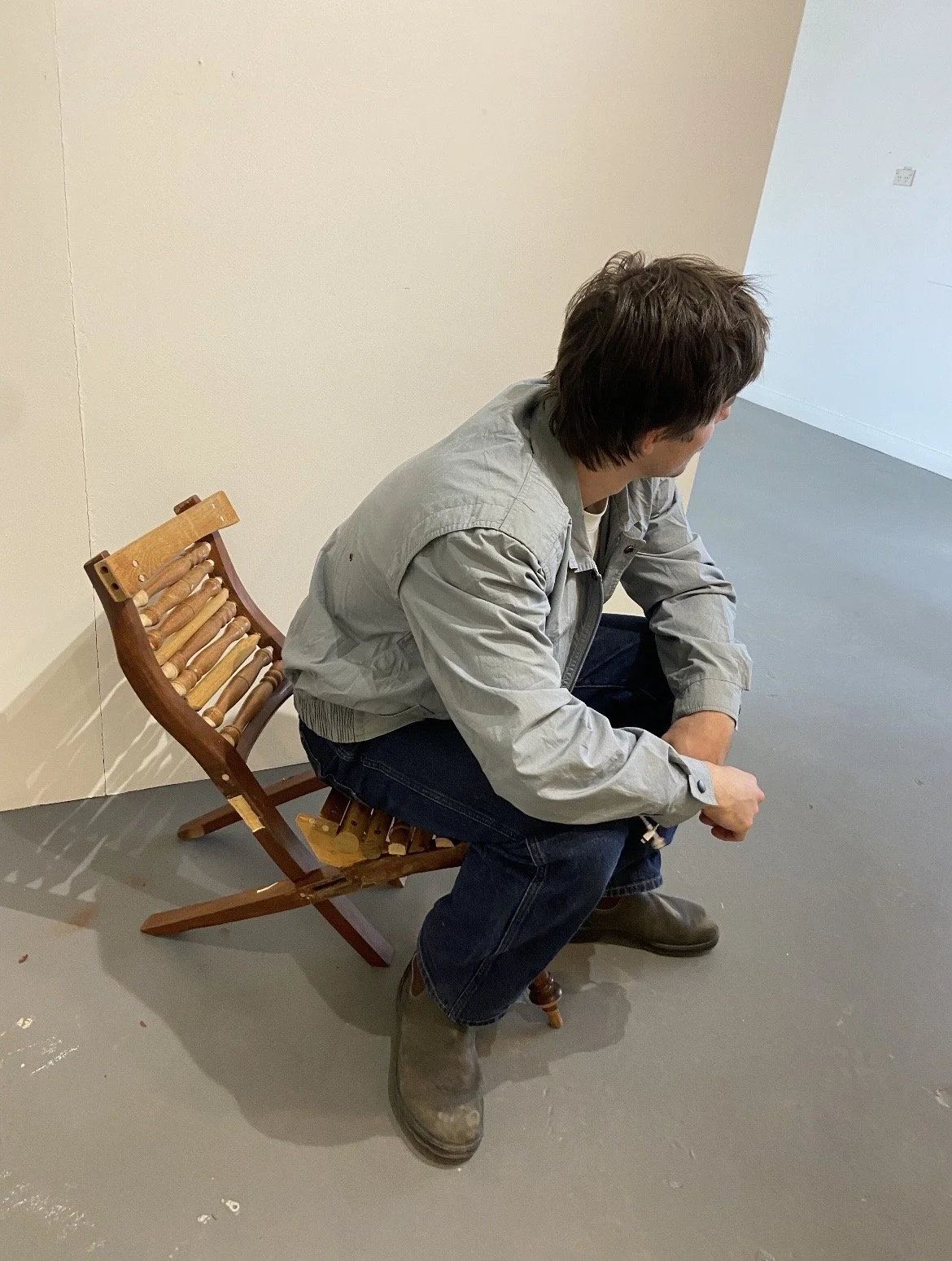 Bricolage (2024), found timber